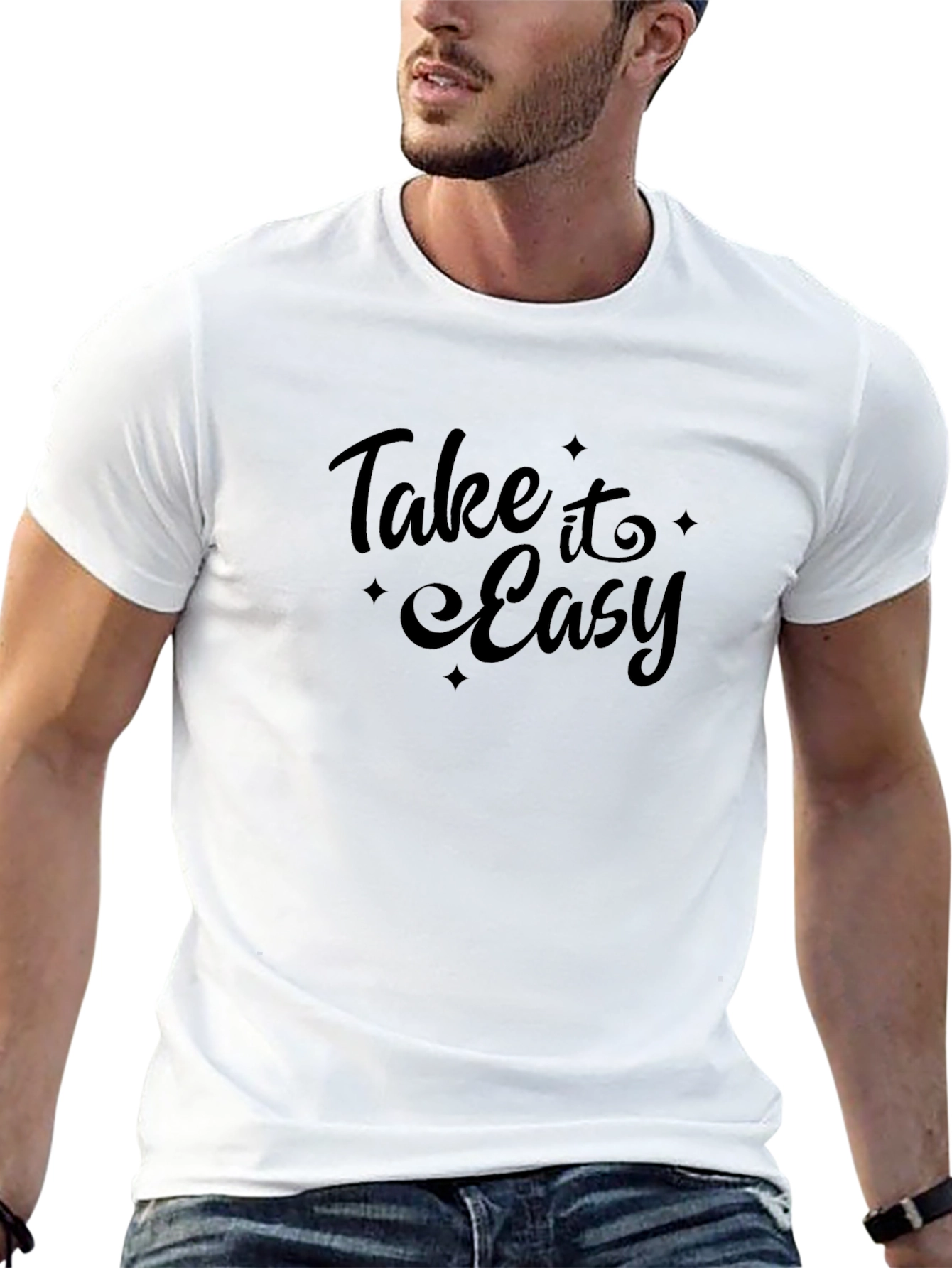 Take It Easy Black Graphic T-Shirt