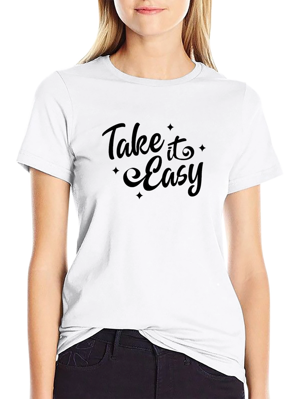 Take It Easy Black Graphic T-Shirt