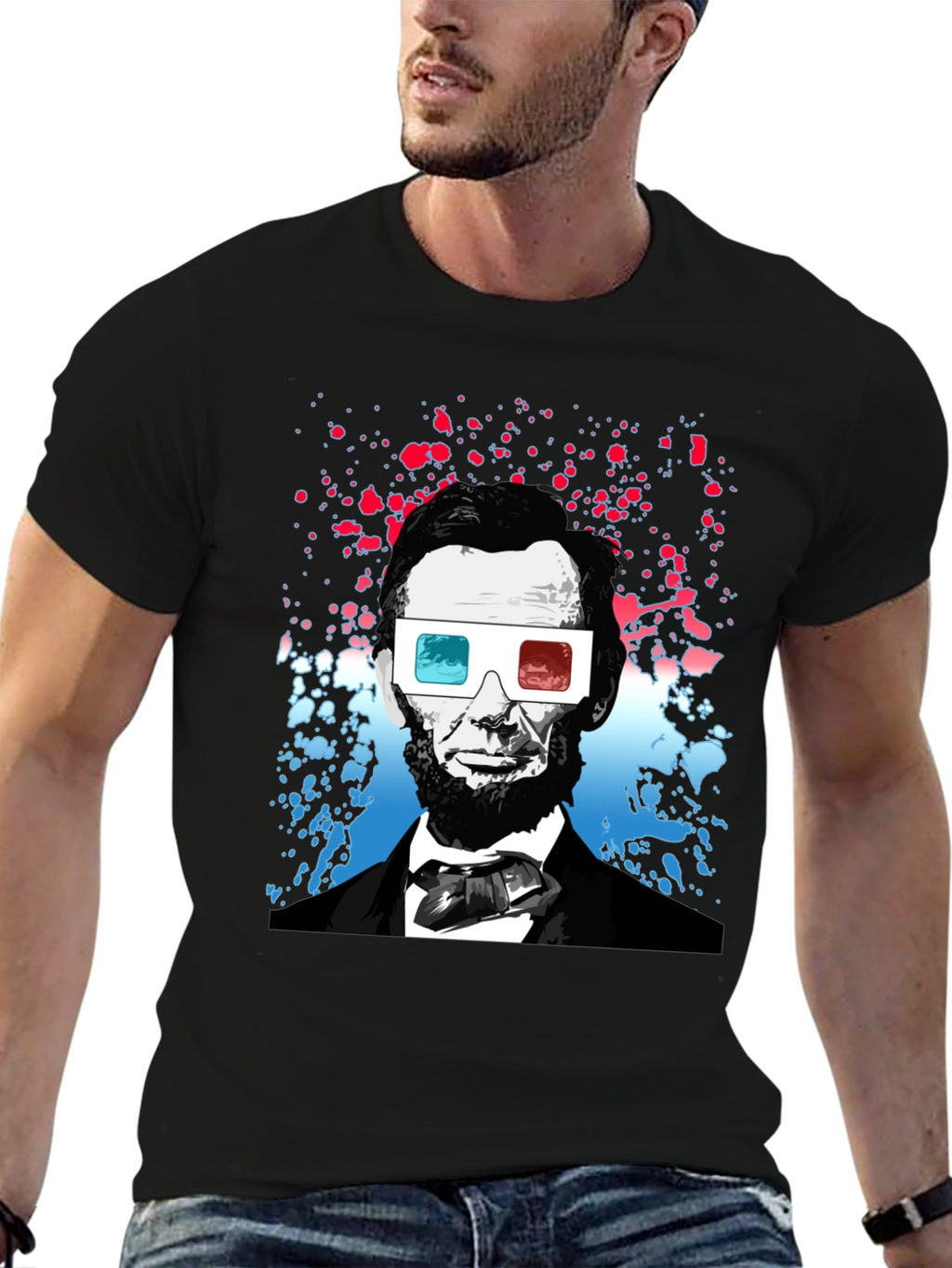 Lincoln 3D Glasses Graphic Tee