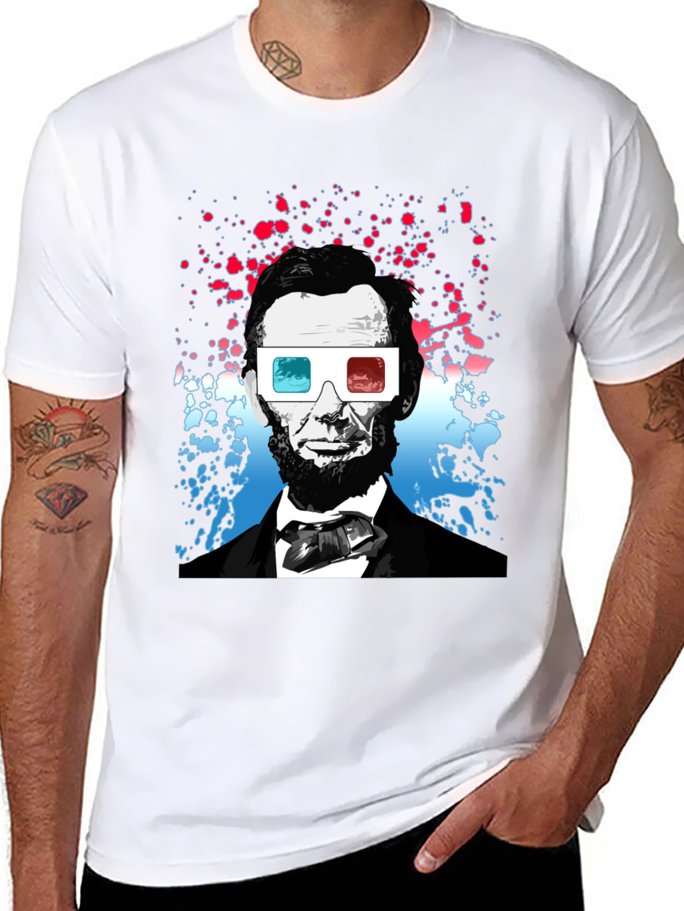 Lincoln 3D Glasses Graphic Tee