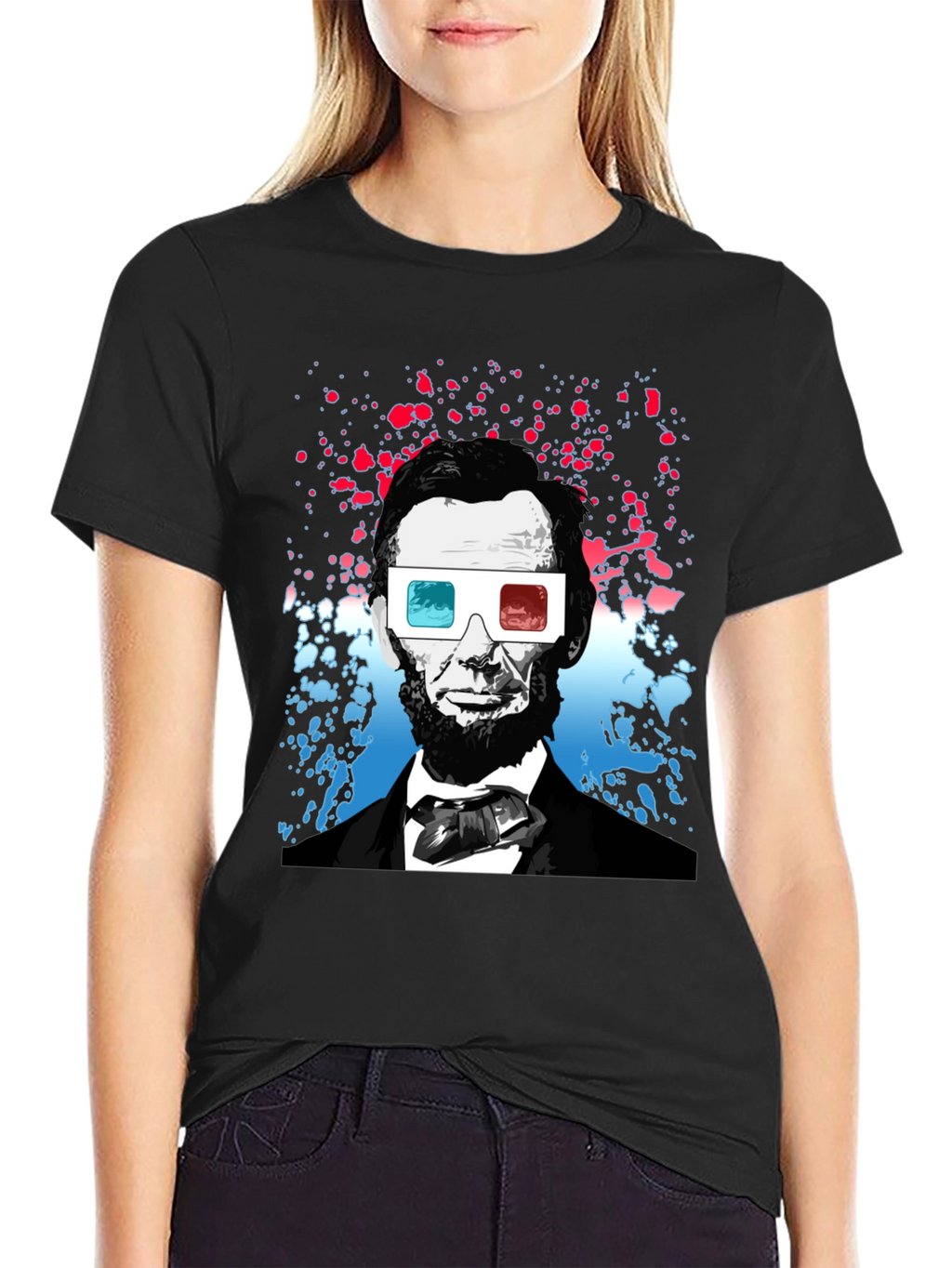Lincoln 3D Glasses Graphic Tee