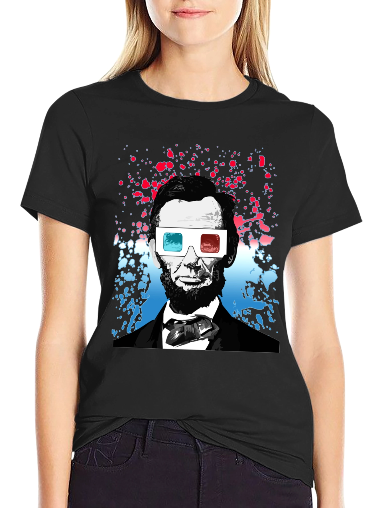 Lincoln 3D Glasses Graphic Tee