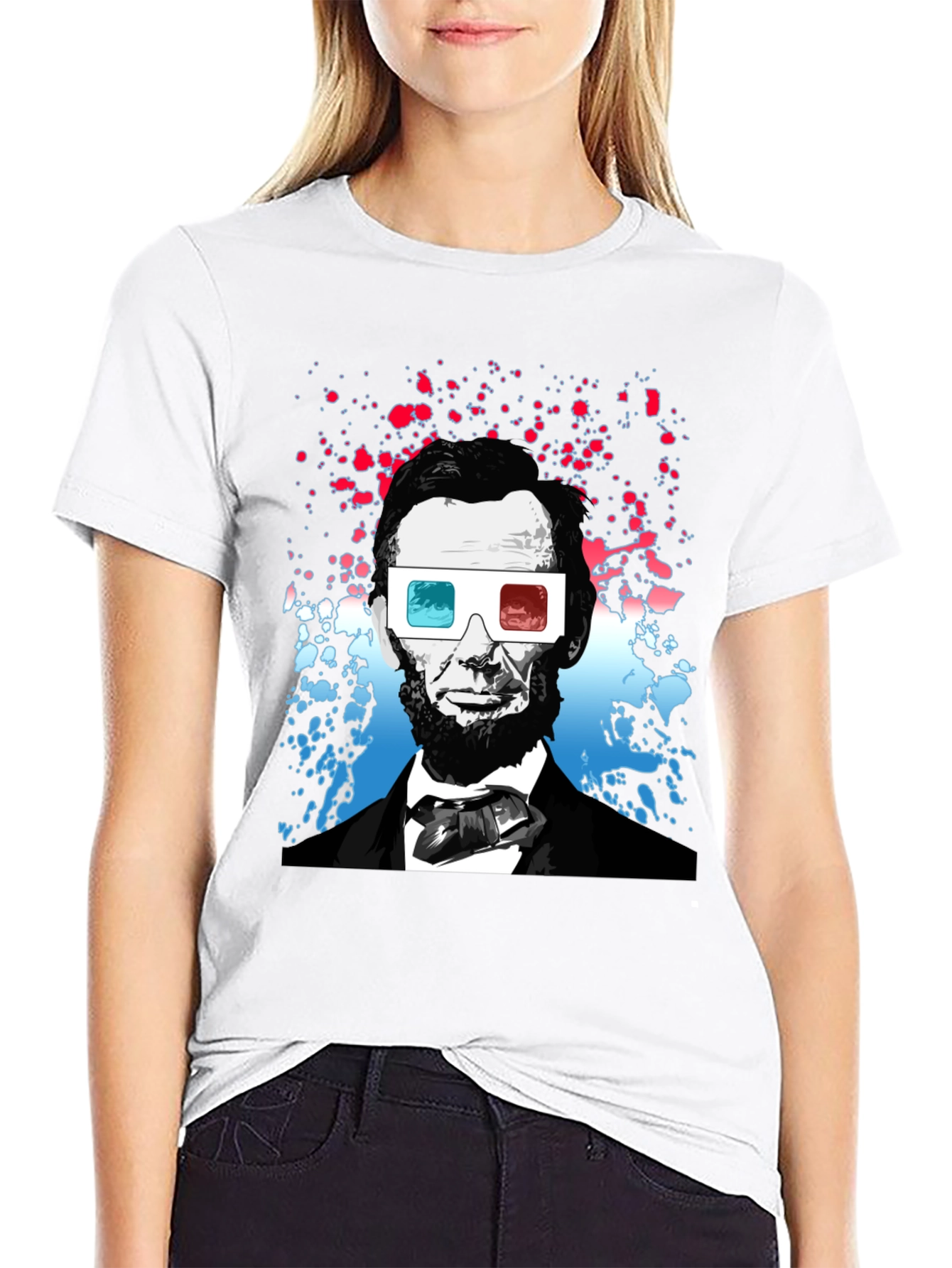 Lincoln 3D Glasses Graphic Tee