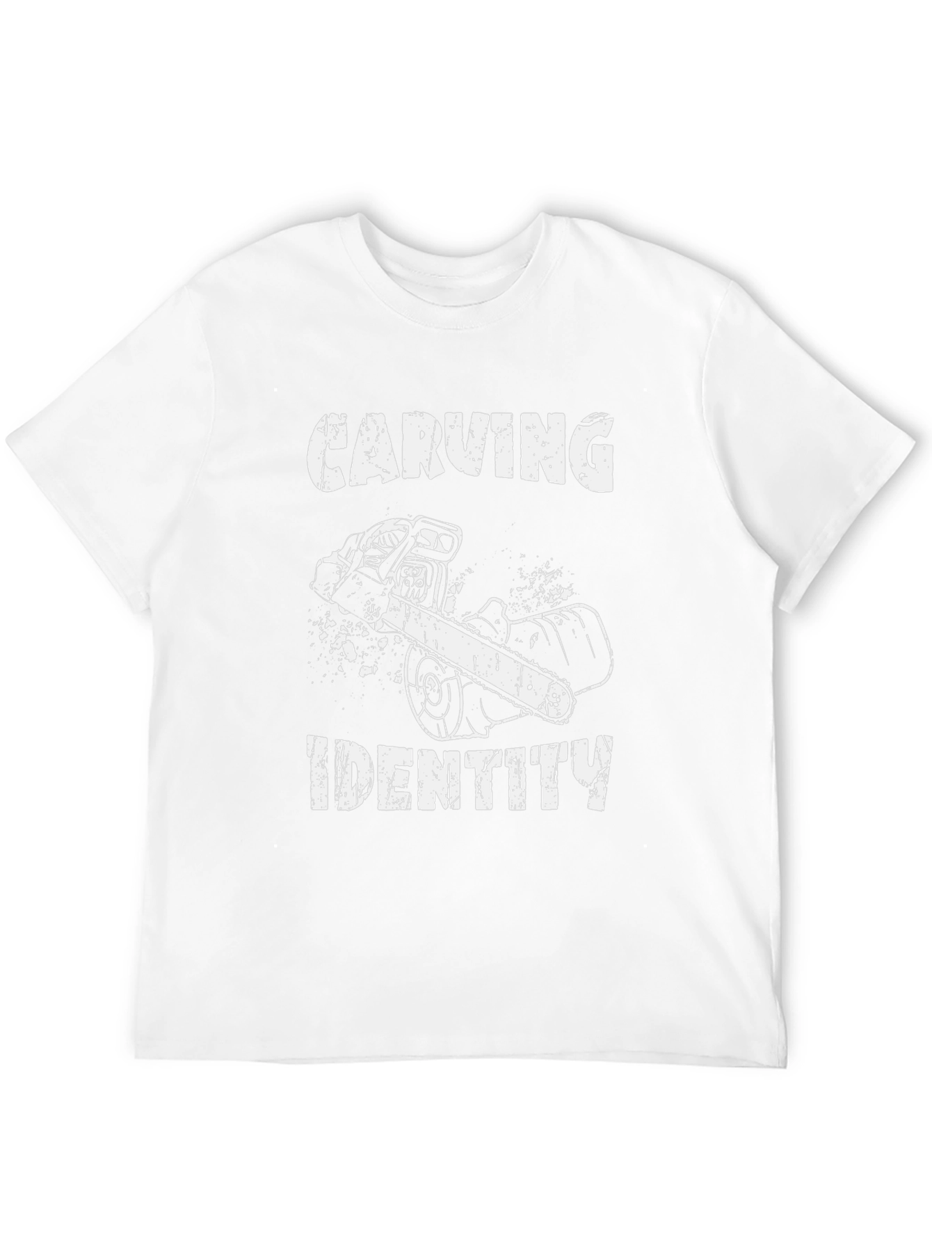 Carving Identity Graphic Tee - Chainsaw Design Black T-Shirt