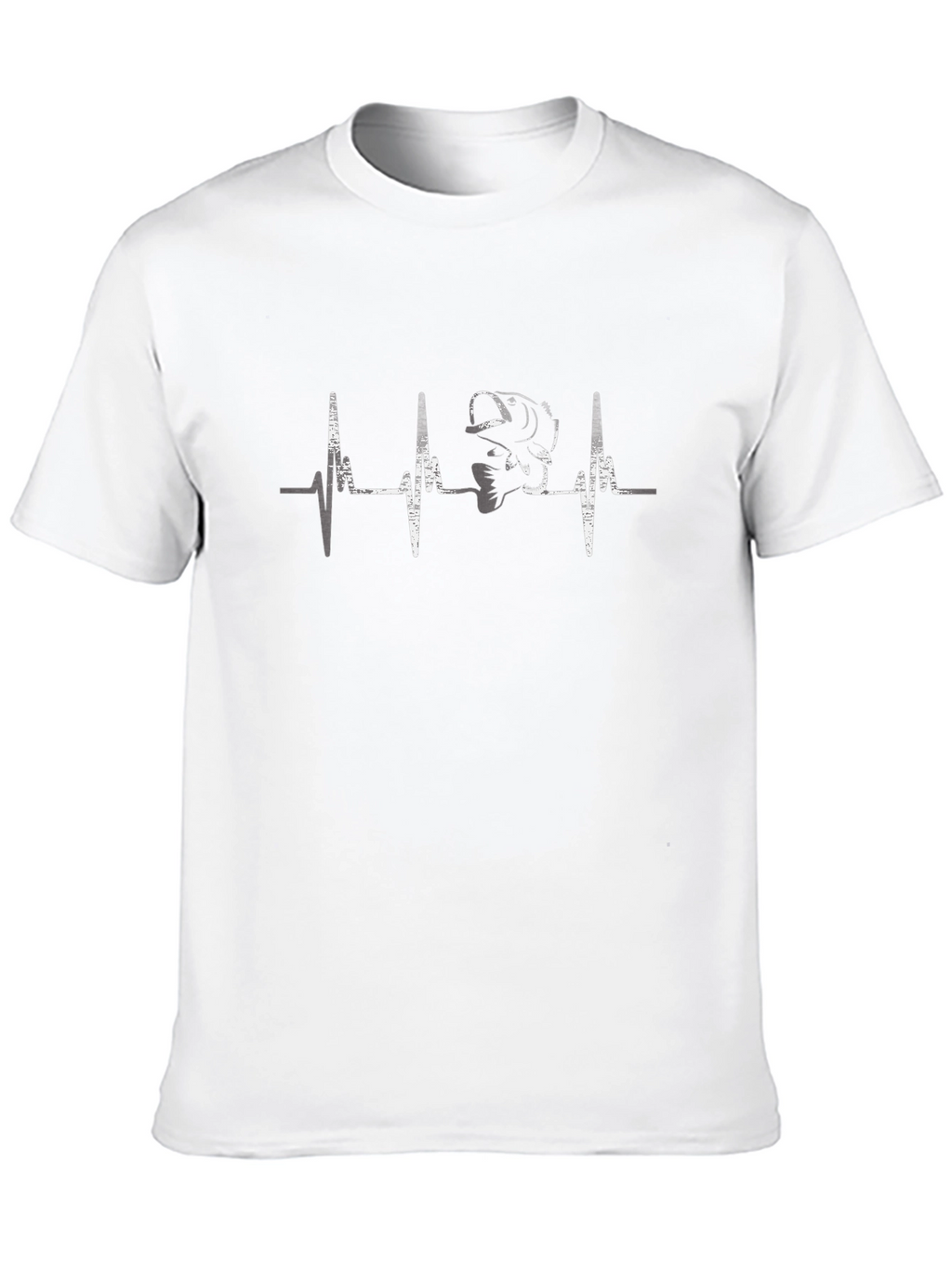 Bass Fishing Heartbeat T-Shirt - Black