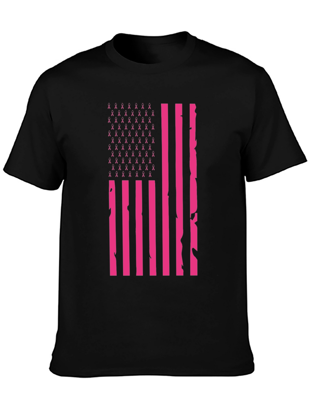 Pink Ribbon American Flag T-Shirt