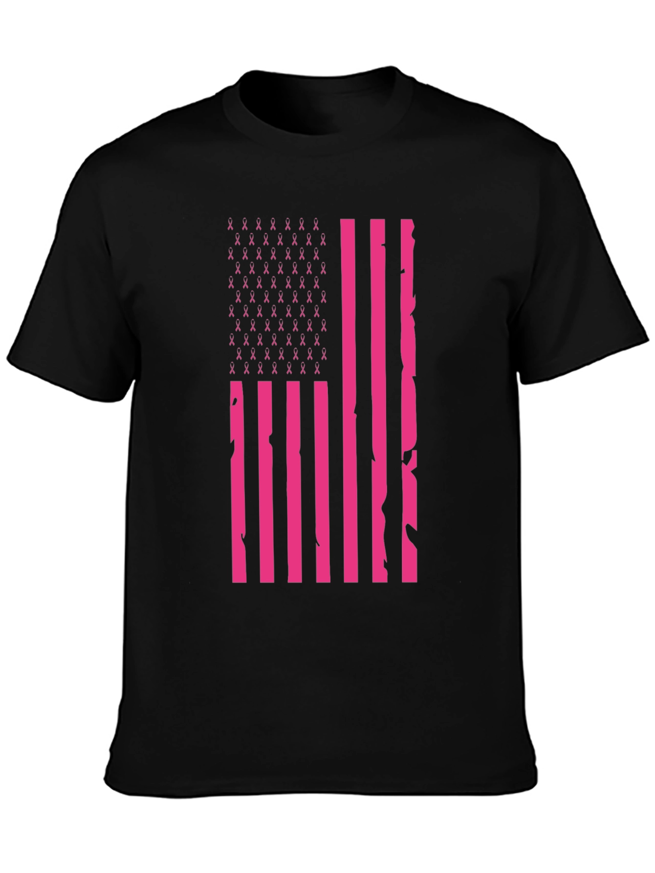 Pink Ribbon American Flag T-Shirt