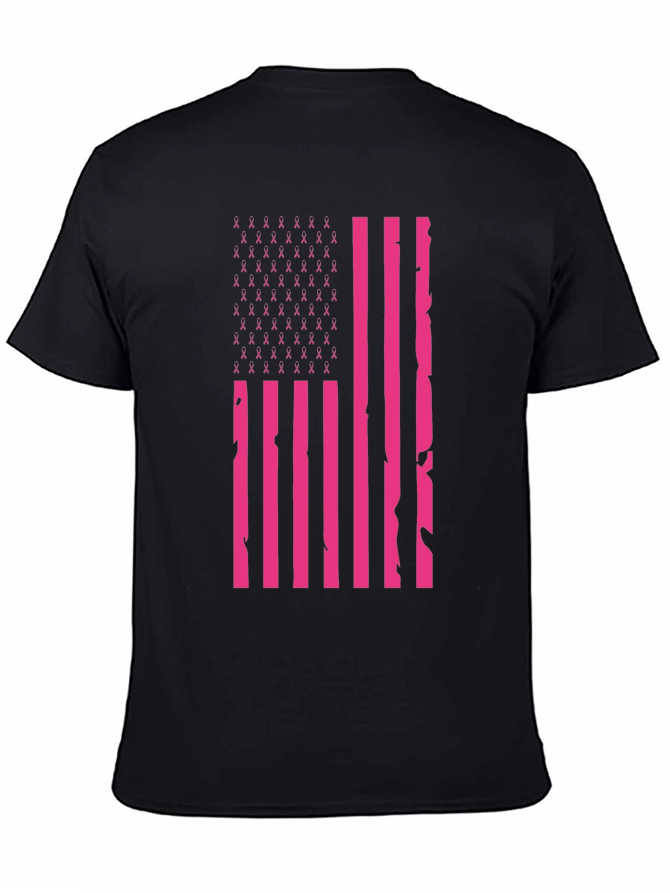 Pink Ribbon American Flag T-Shirt