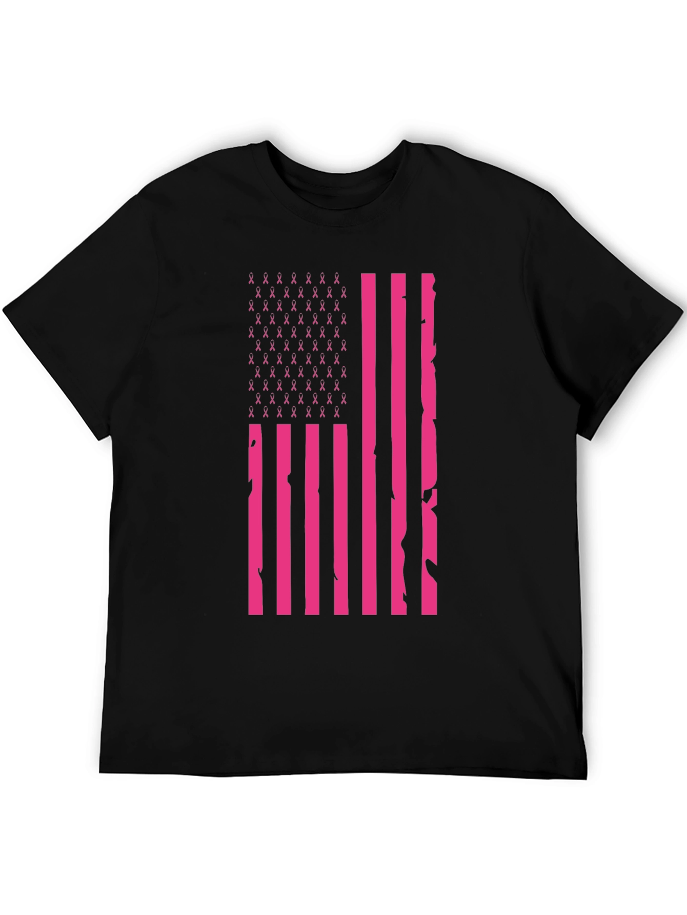Pink Ribbon American Flag T-Shirt