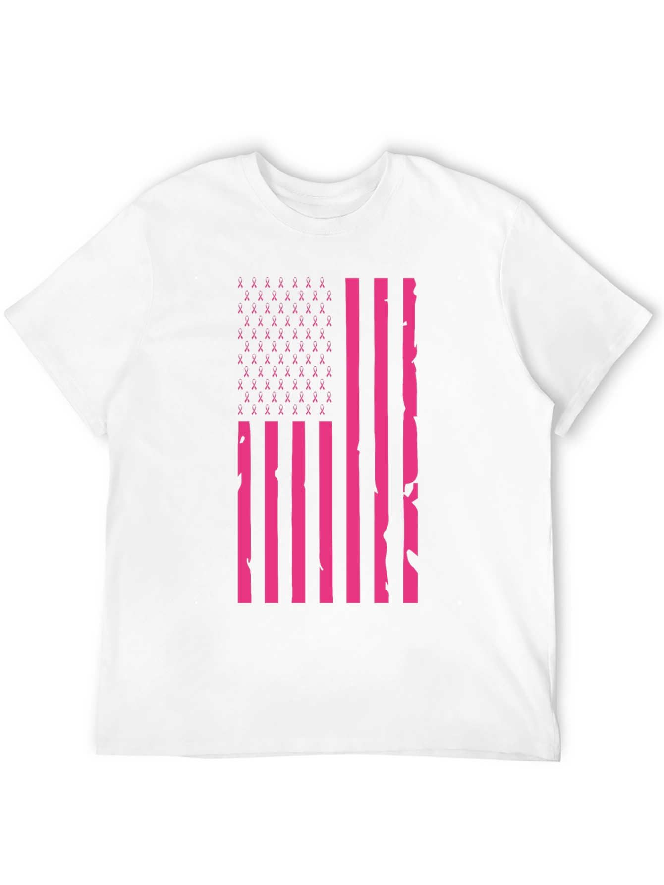 Pink Ribbon American Flag T-Shirt