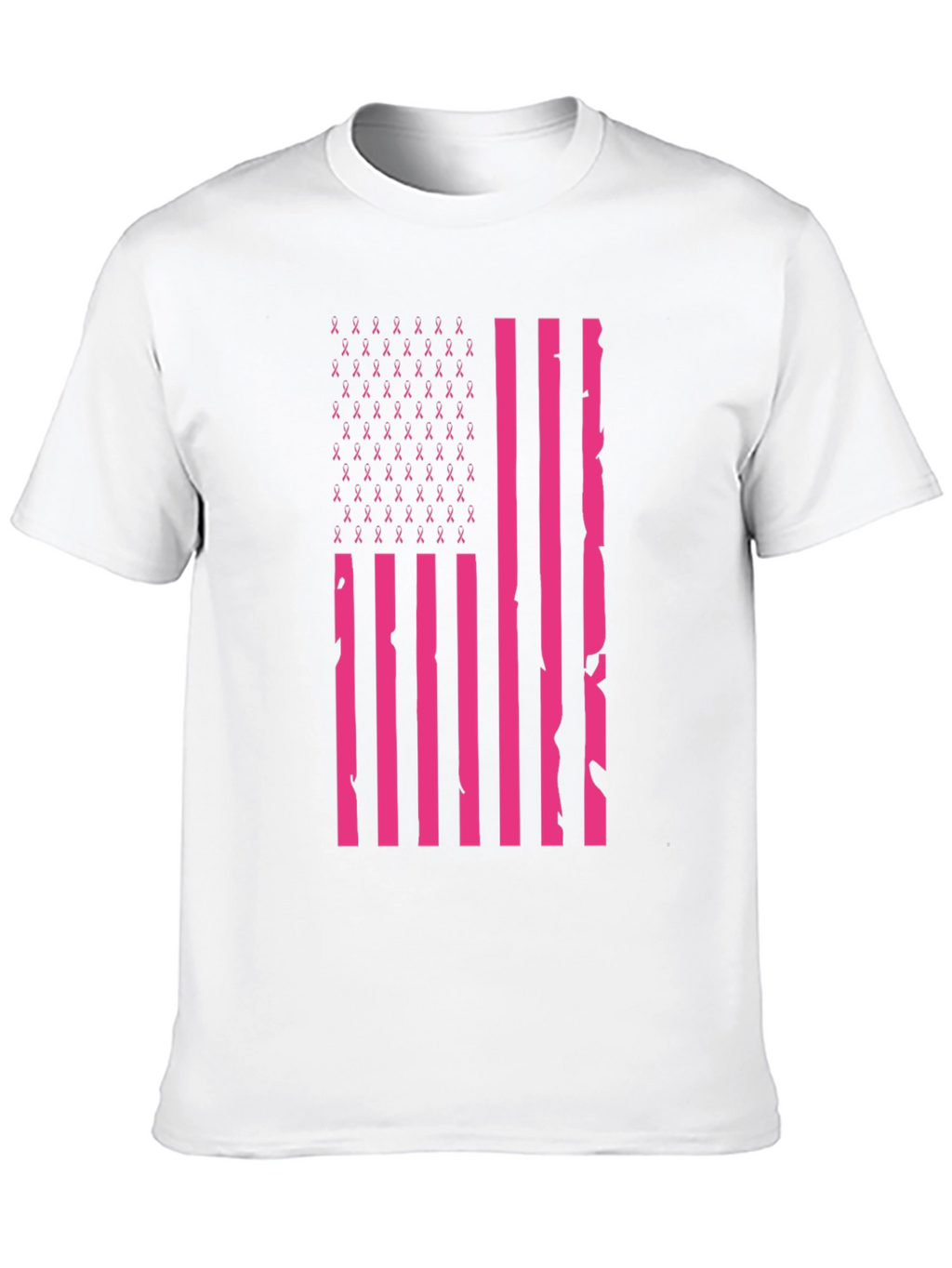 Pink Ribbon American Flag T-Shirt