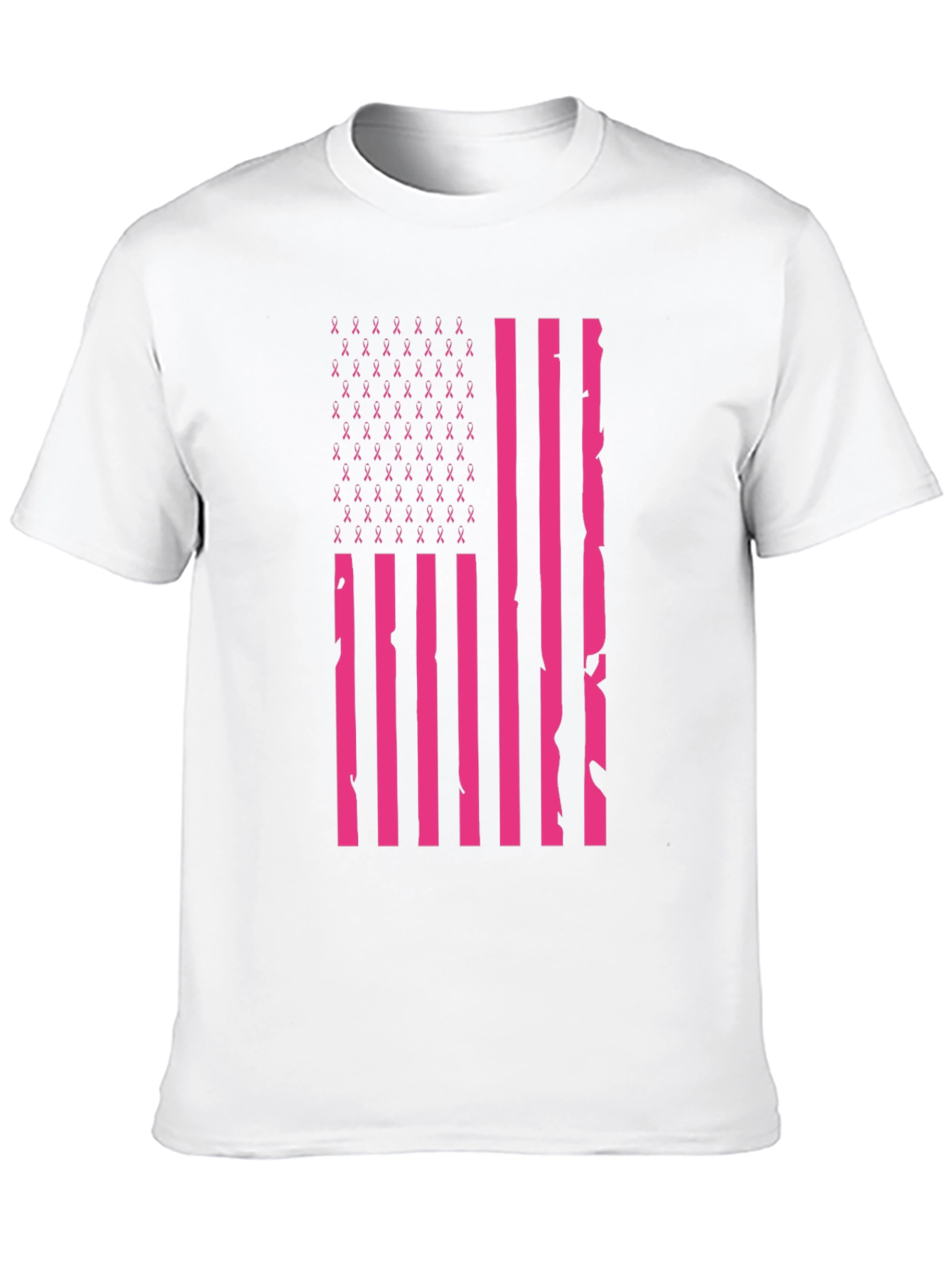 Pink Ribbon American Flag T-Shirt