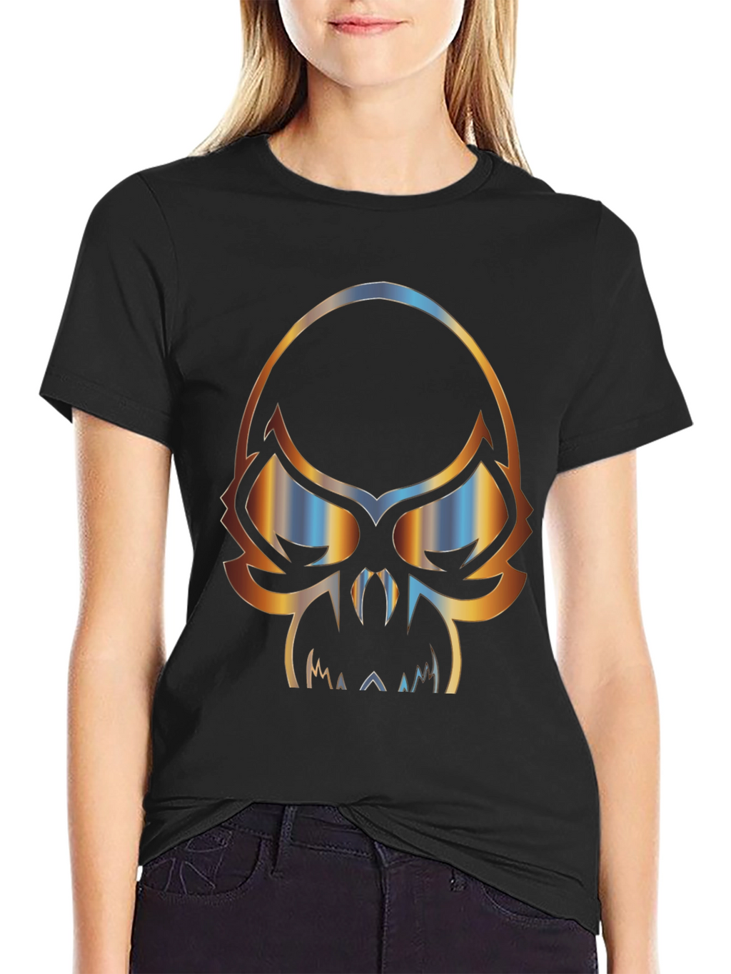 Skull Graphic Print Mens Black T-Shirt