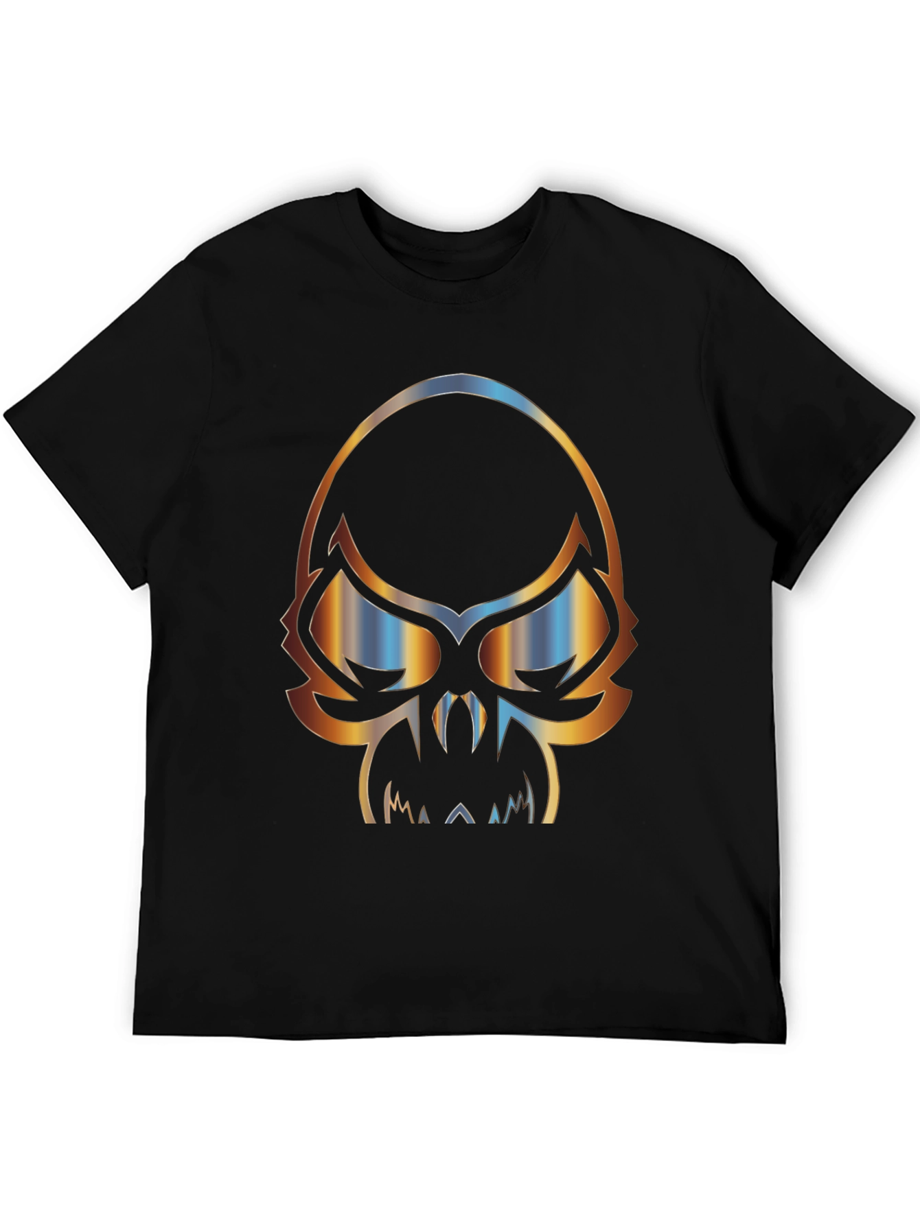 Skull Graphic Print Mens Black T-Shirt