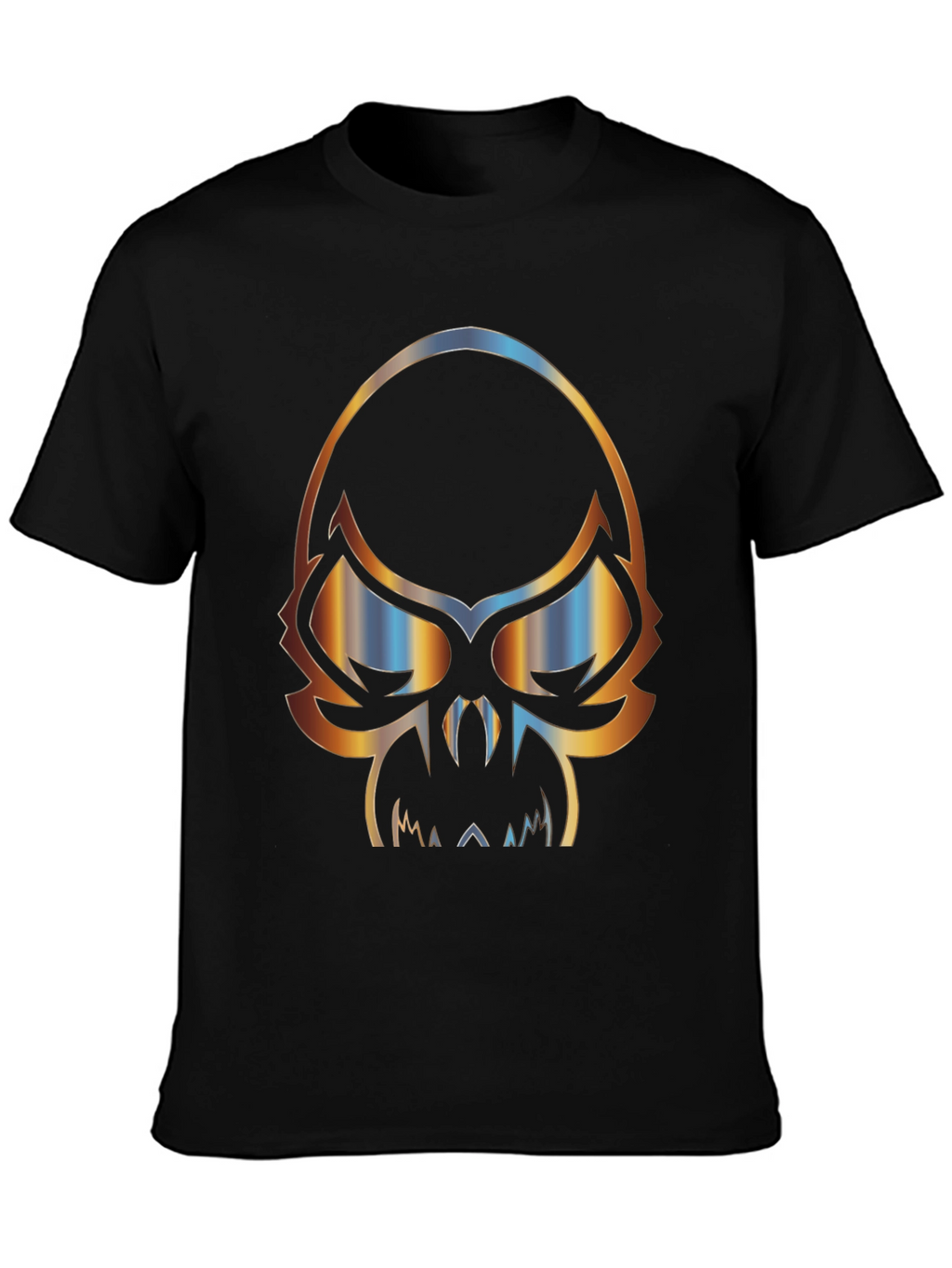 Skull Graphic Print Mens Black T-Shirt