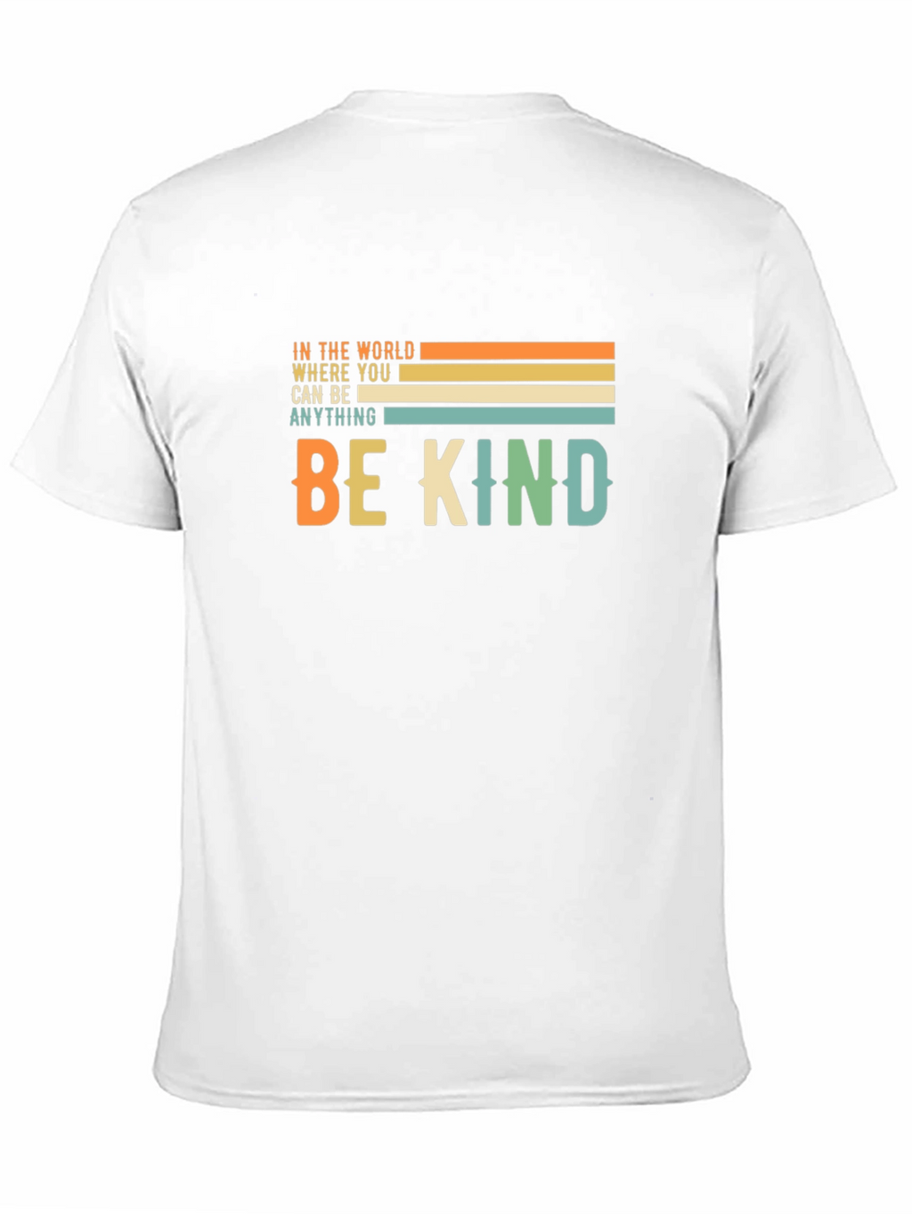 Be Kind Graphic Tee - Retro Striped Design T-Shirt