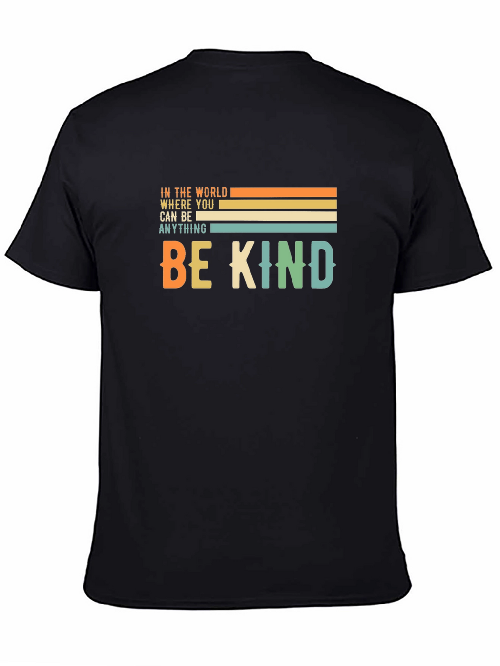 Be Kind Graphic Tee - Retro Striped Design T-Shirt
