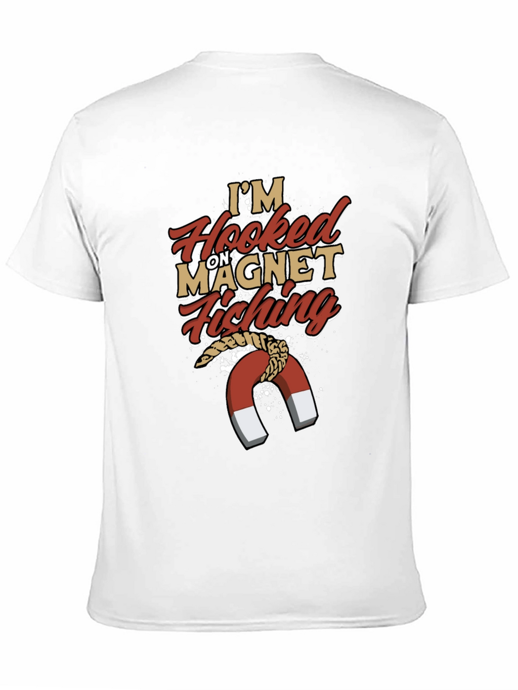 Hooked on Magnet Fishing T-Shirt Mens Novelty Tee