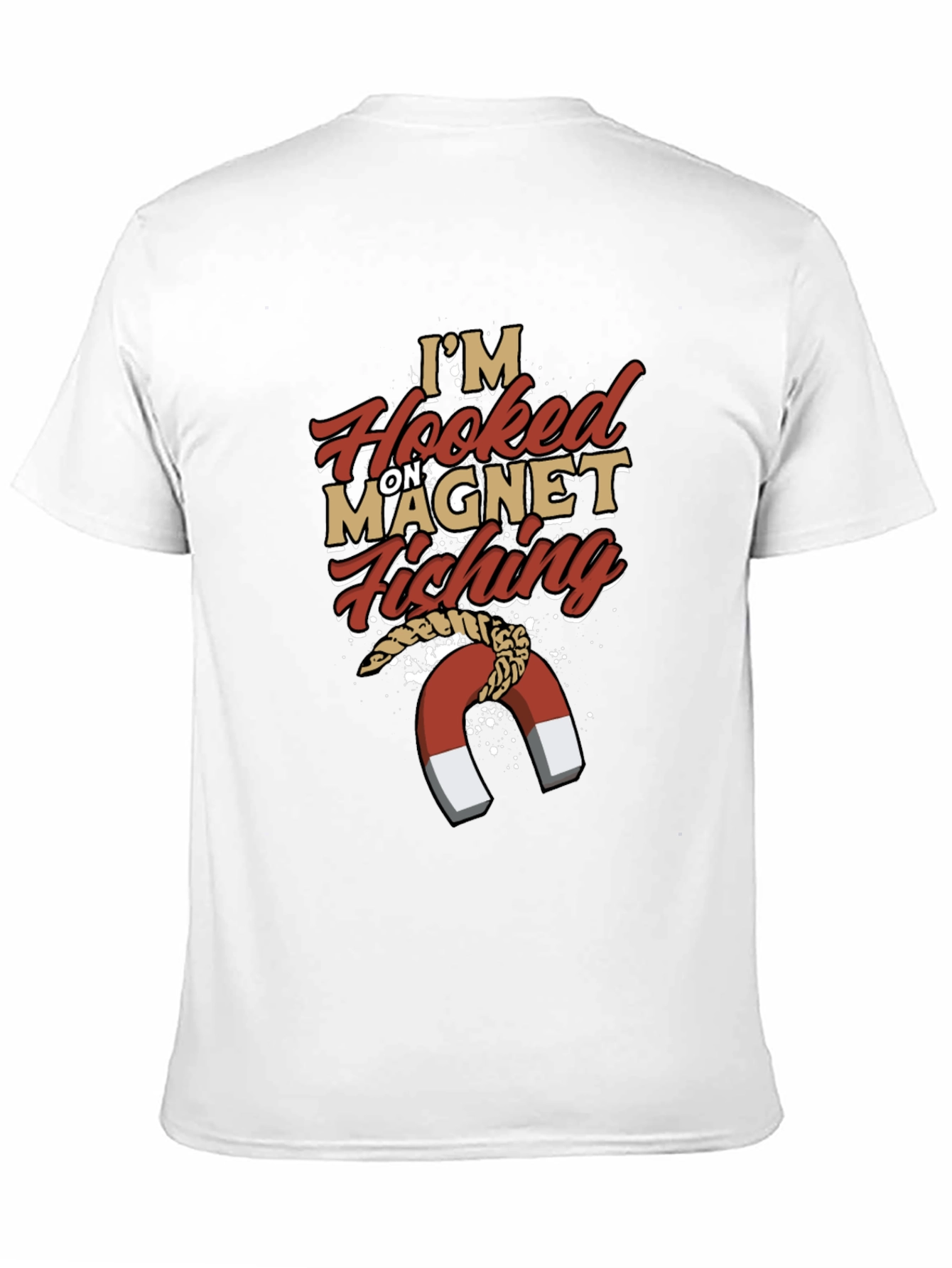 Hooked on Magnet Fishing T-Shirt Mens Novelty Tee