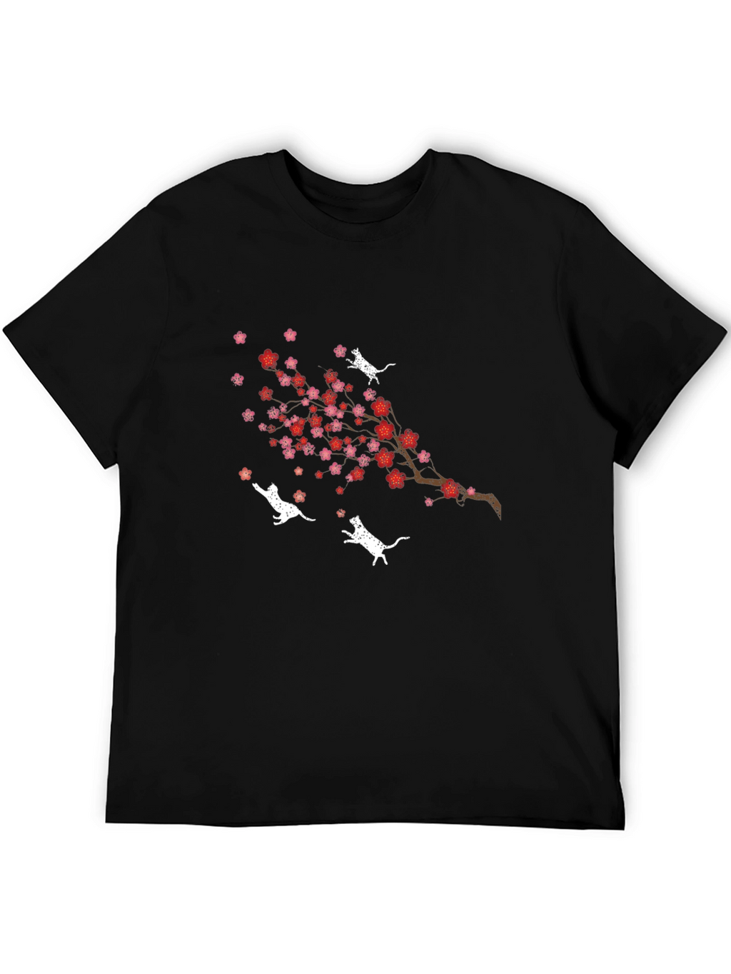 Cherry Blossom Cat T-Shirt - Unique Floral Design