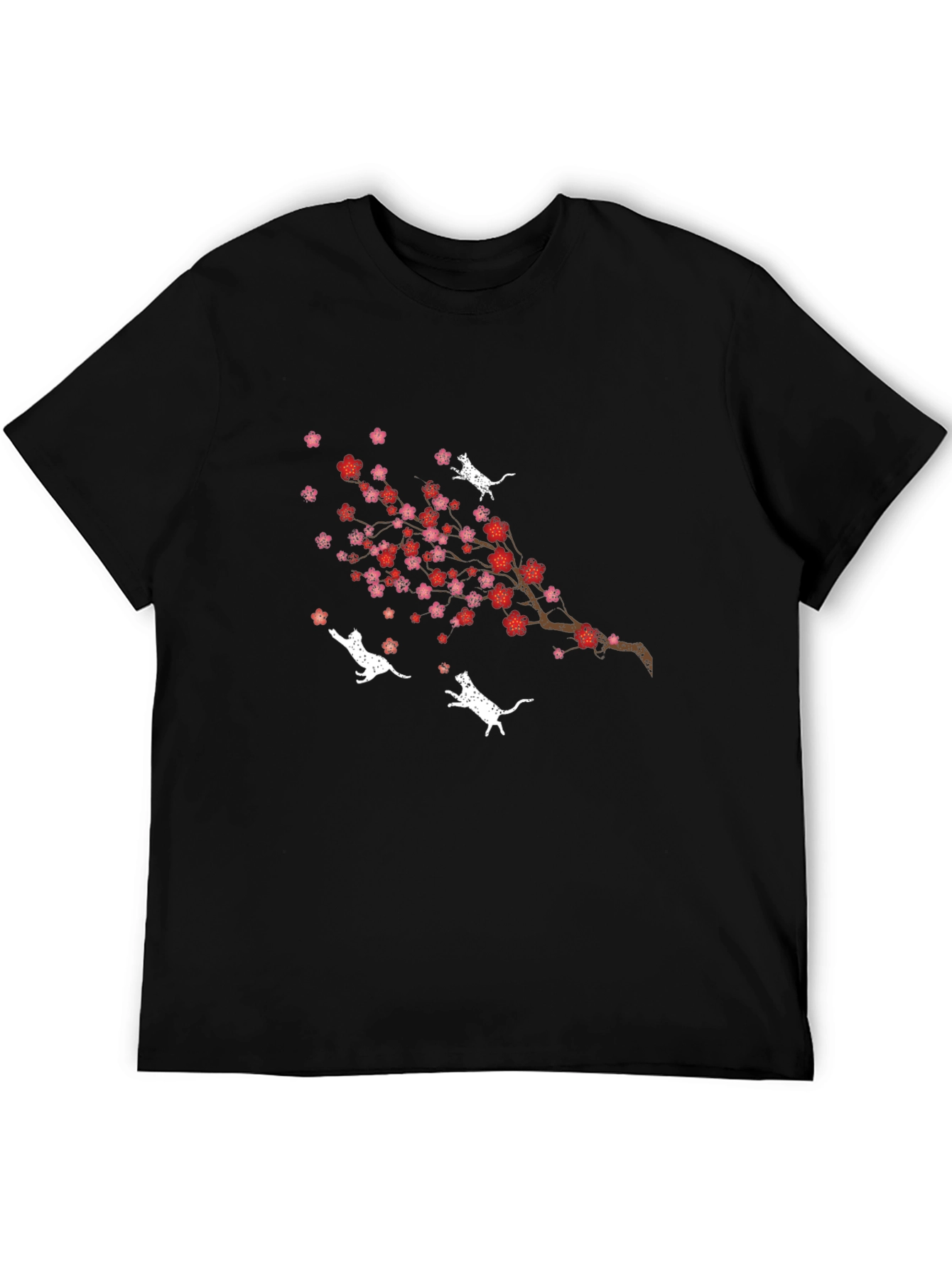 Cherry Blossom Cat T-Shirt - Unique Floral Design