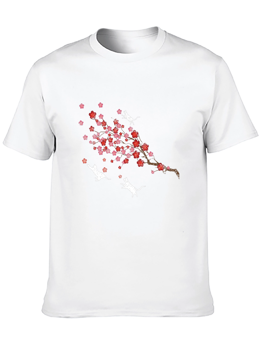 Cherry Blossom Cat T-Shirt - Unique Floral Design