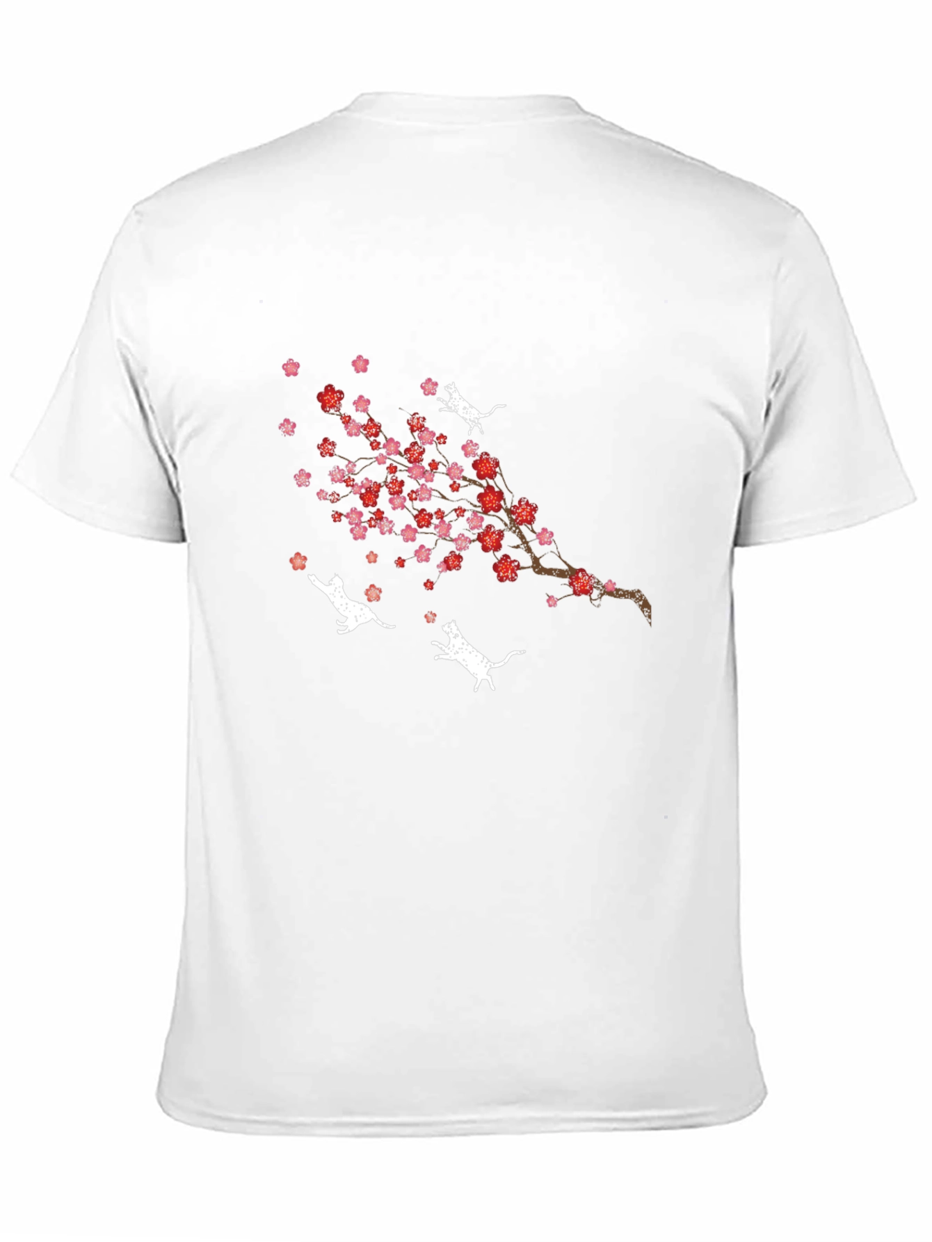 Cherry Blossom Cat T-Shirt - Unique Floral Design