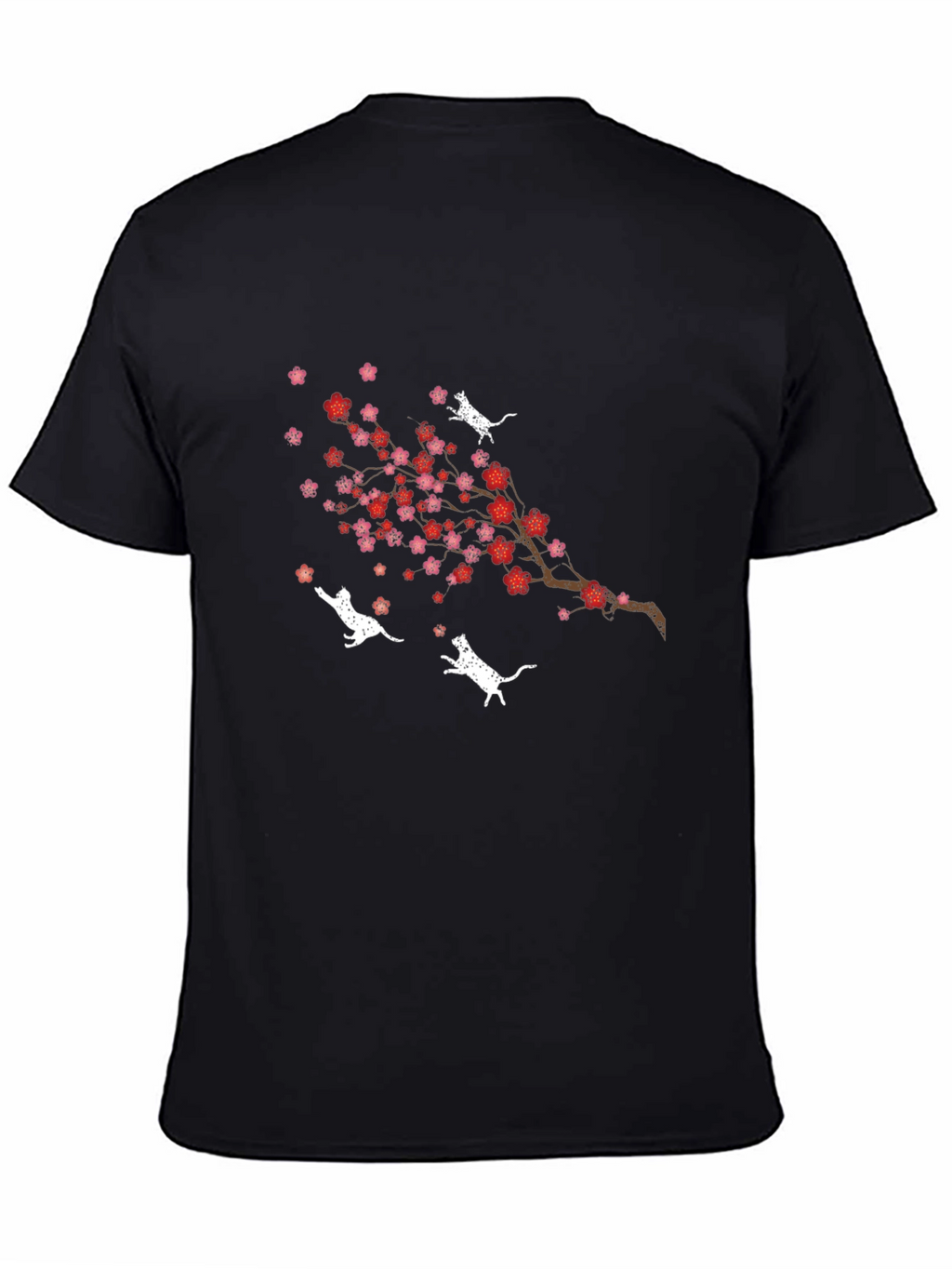 Cherry Blossom Cat T-Shirt - Unique Floral Design