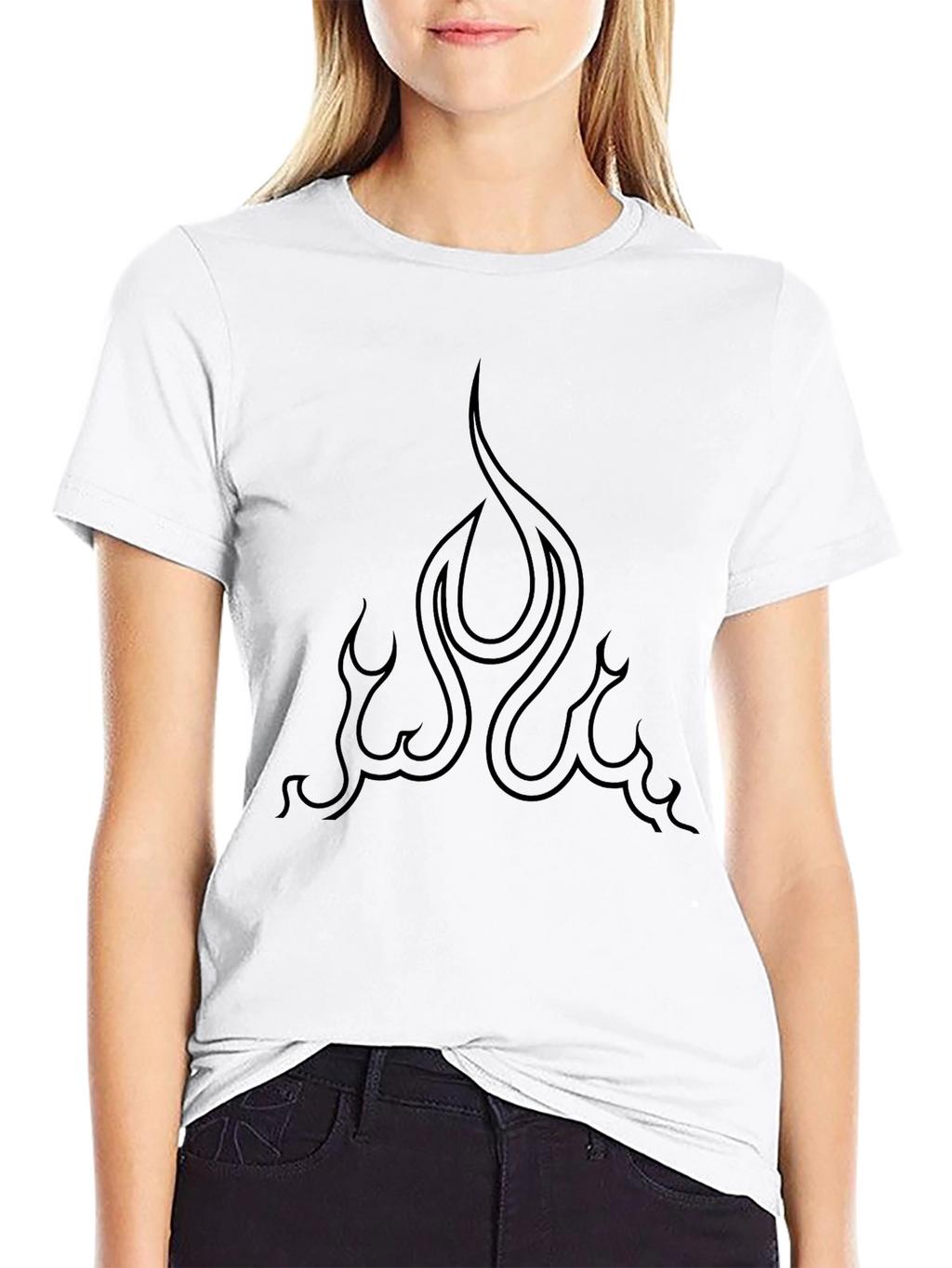Flame Graphic Black Tee - Sleek Style