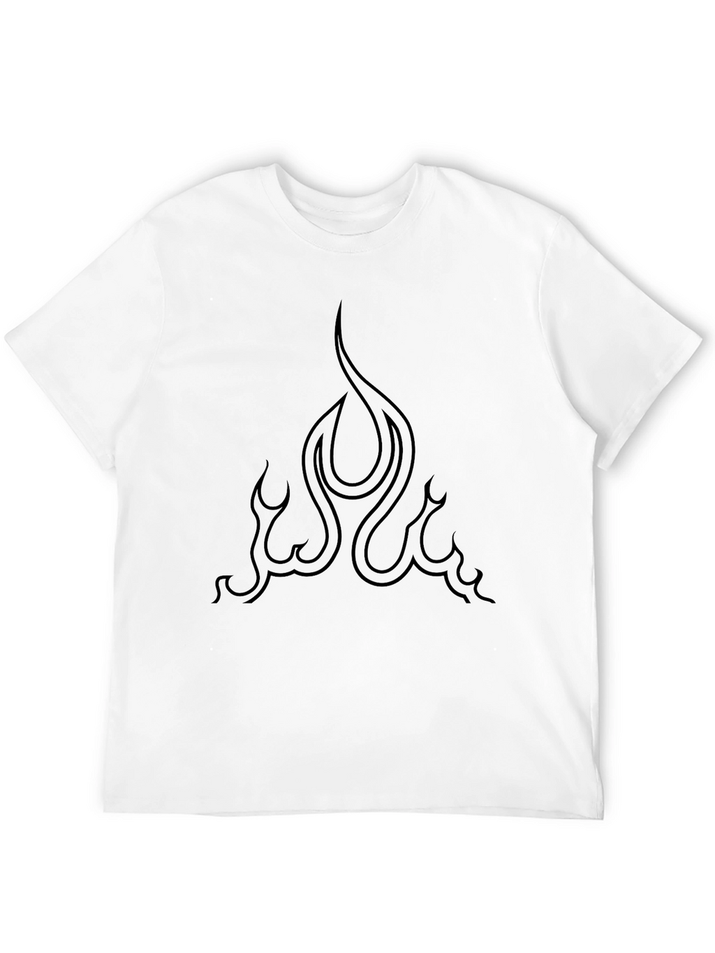 Flame Graphic Black Tee - Sleek Style