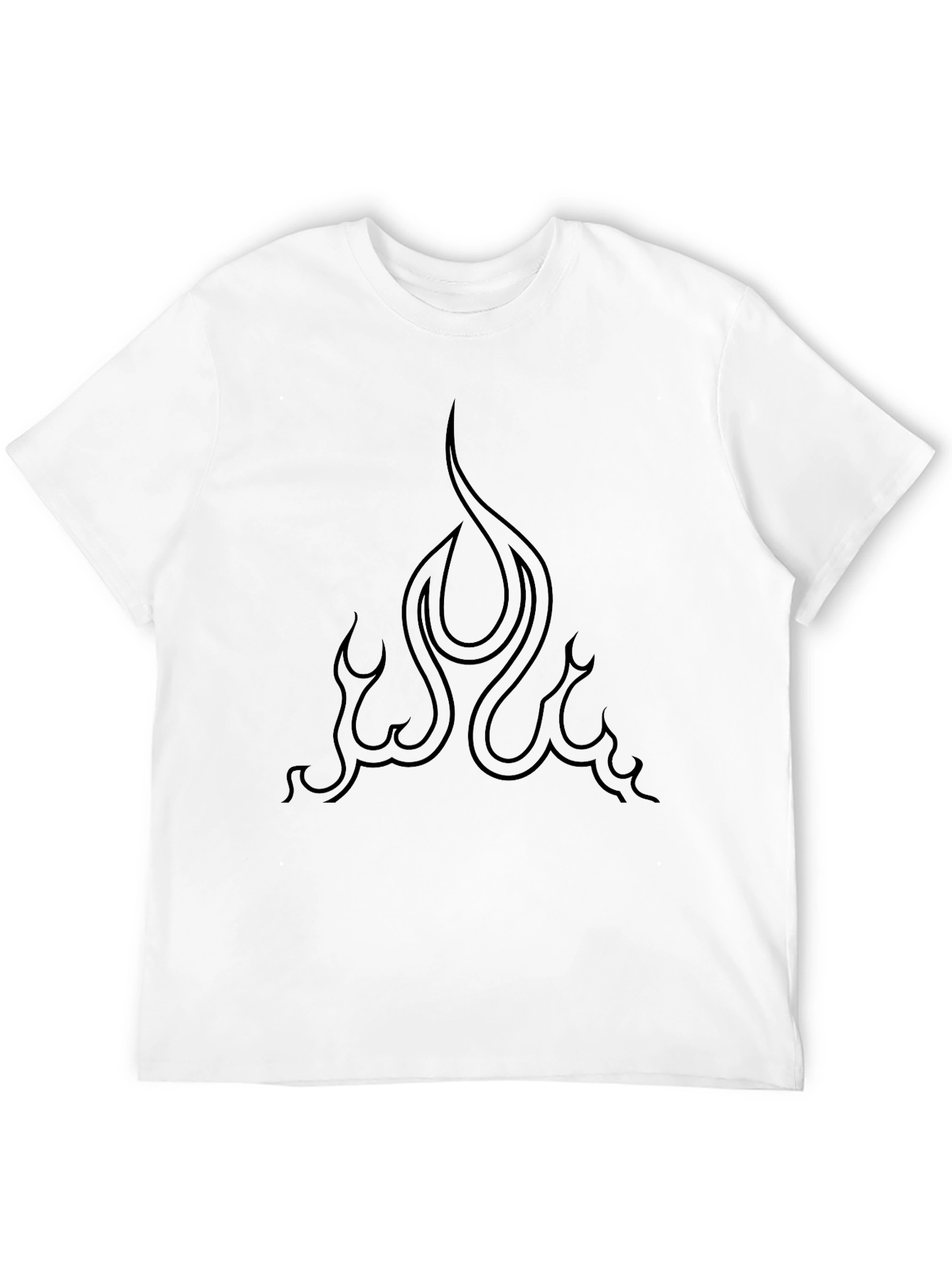 Flame Graphic Black Tee - Sleek Style
