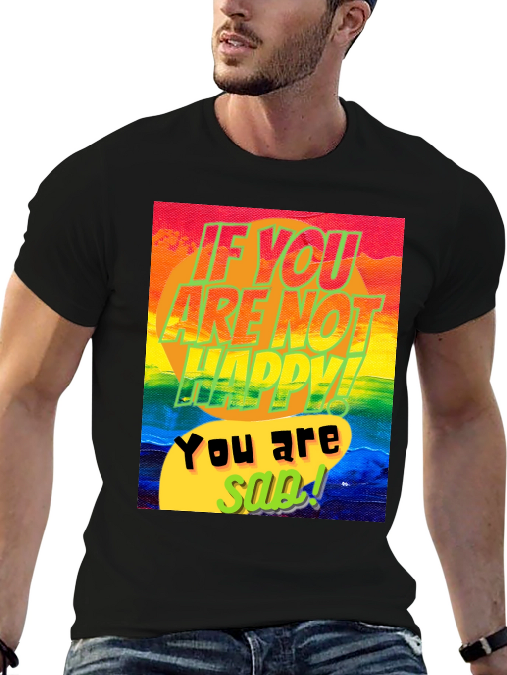 Colorful Happy/Sad Graphic Tee