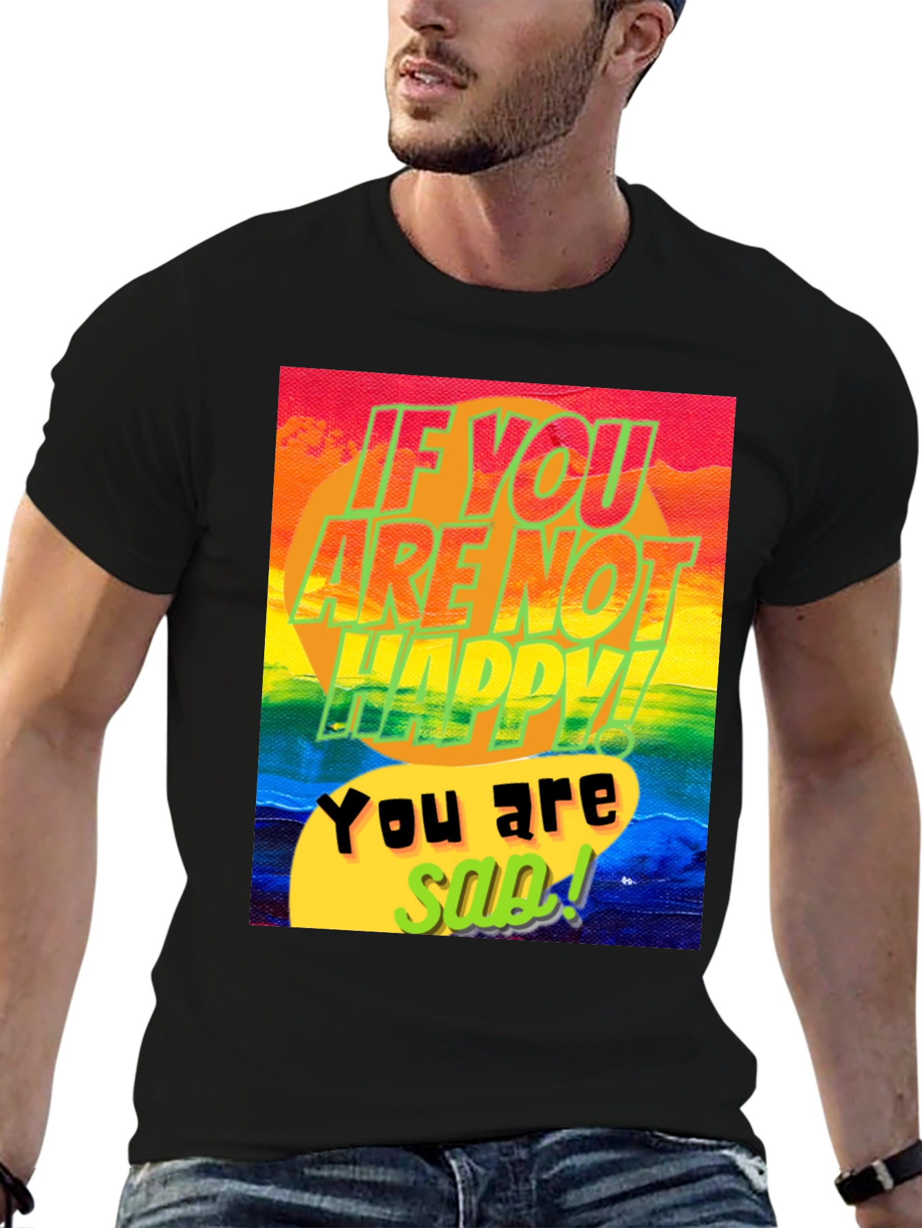 Colorful Happy/Sad Graphic Tee