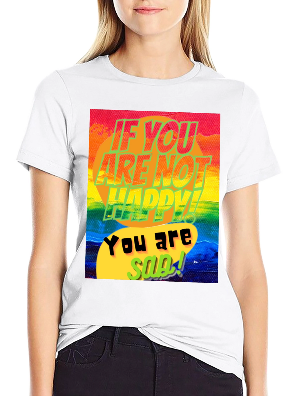 Colorful Happy/Sad Graphic Tee