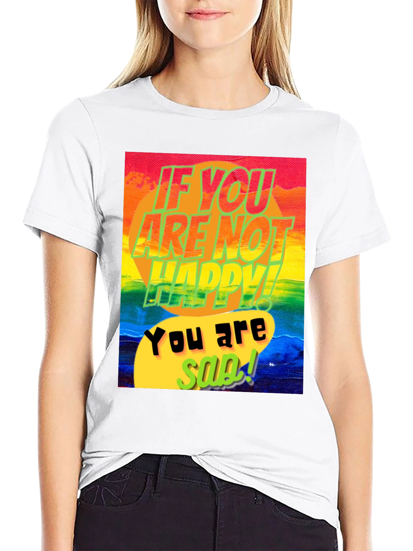 Colorful Happy/Sad Graphic Tee