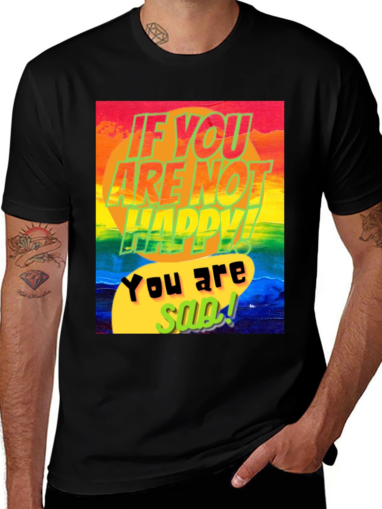 Colorful Happy/Sad Graphic Tee