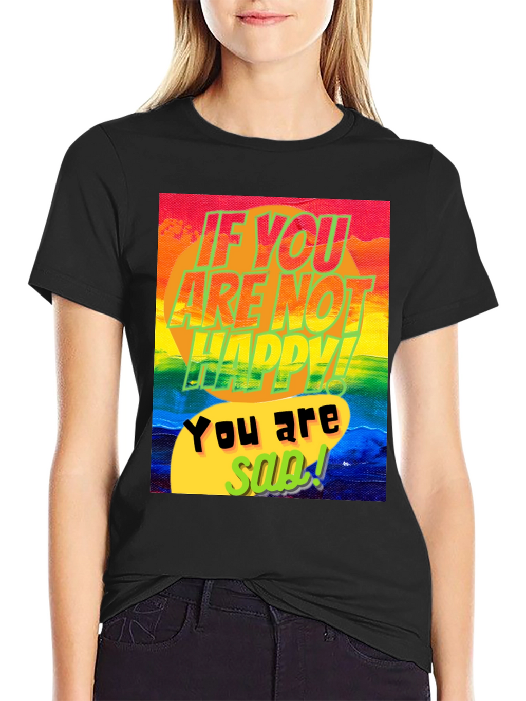Colorful Happy/Sad Graphic Tee