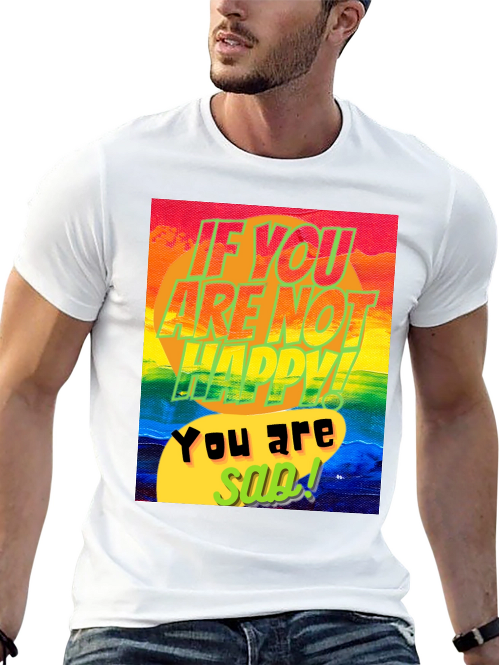 Colorful Happy/Sad Graphic Tee