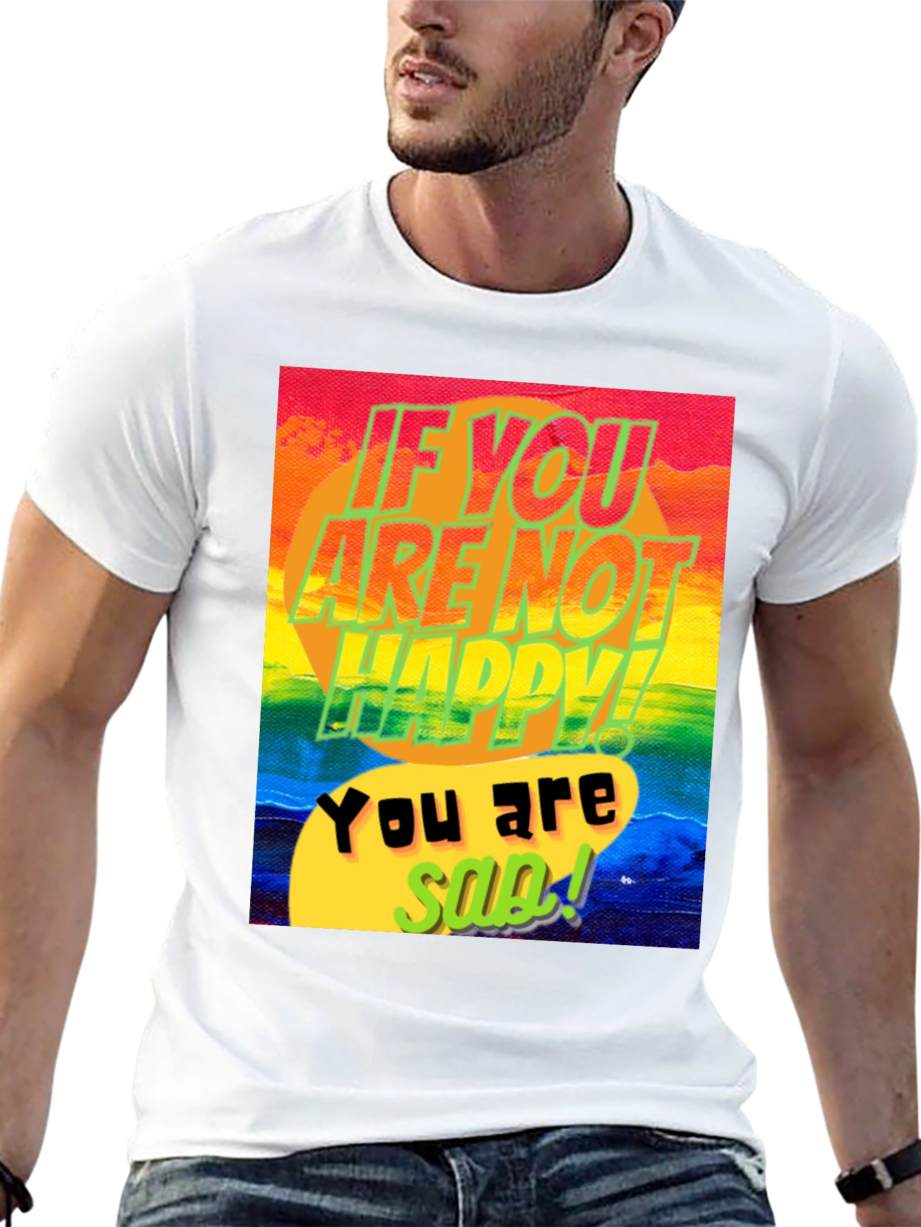 Colorful Happy/Sad Graphic Tee