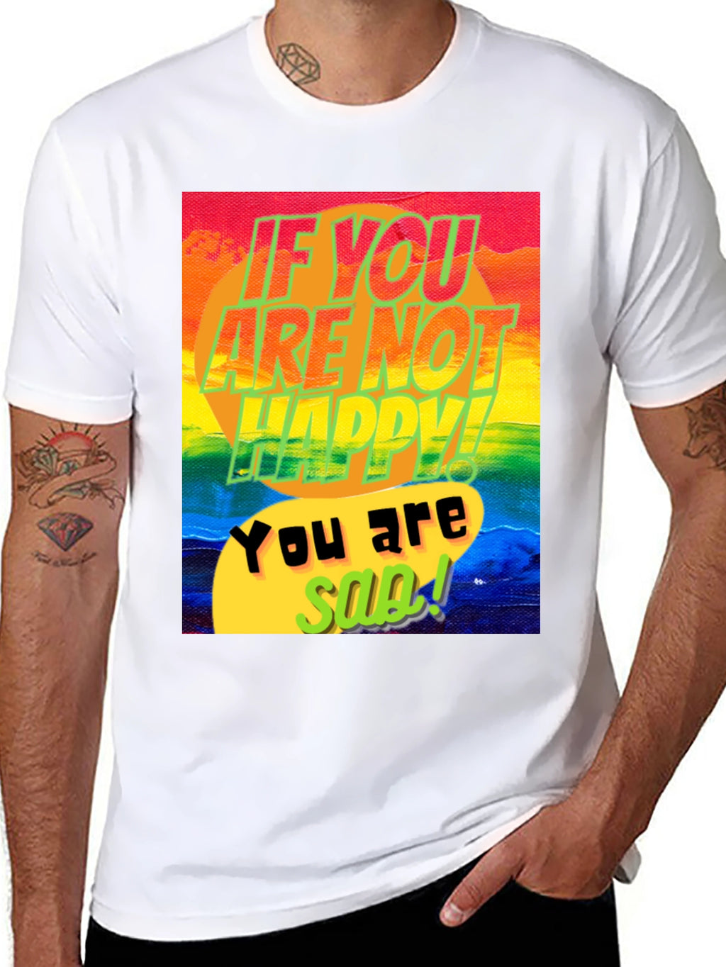 Colorful Happy/Sad Graphic Tee