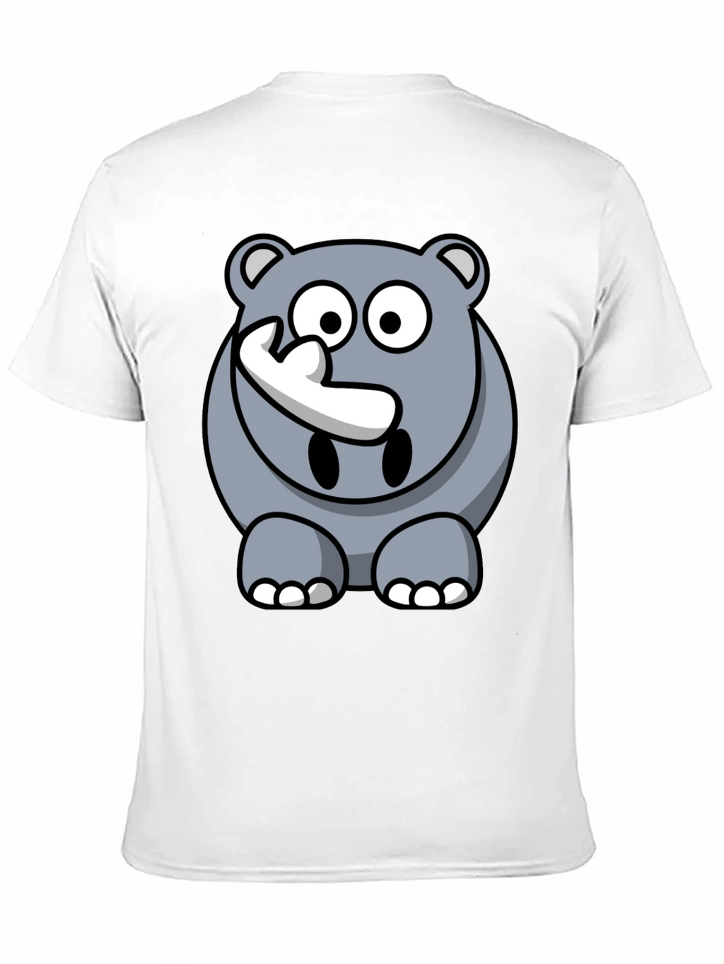 Cartoon Rhino Graphic Tee - Mens Black T-Shirt