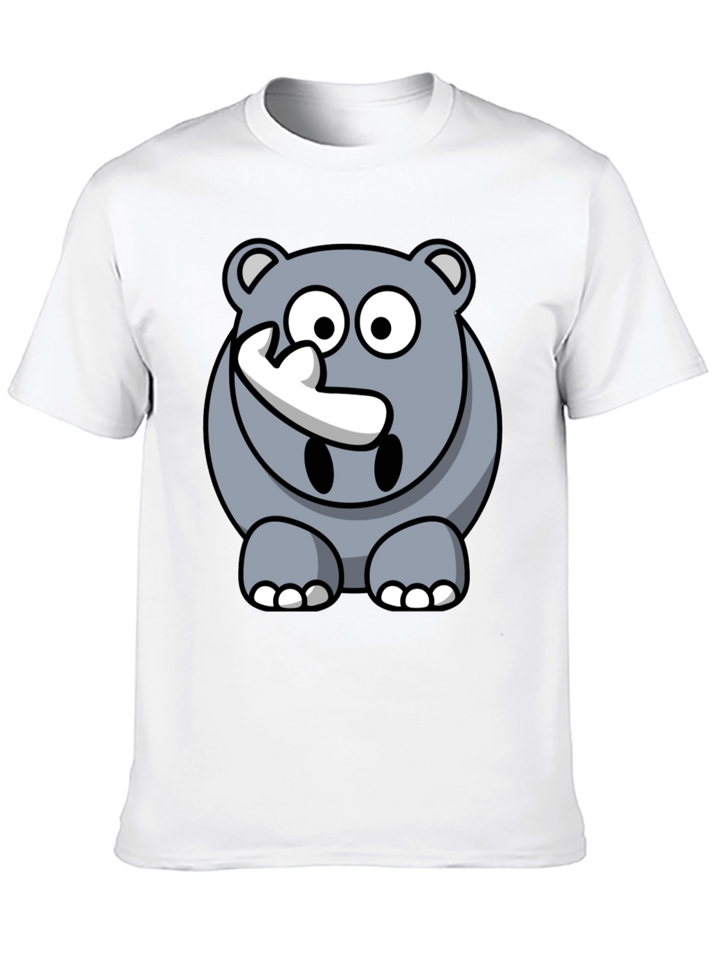 Cartoon Rhino Graphic Tee - Mens Black T-Shirt