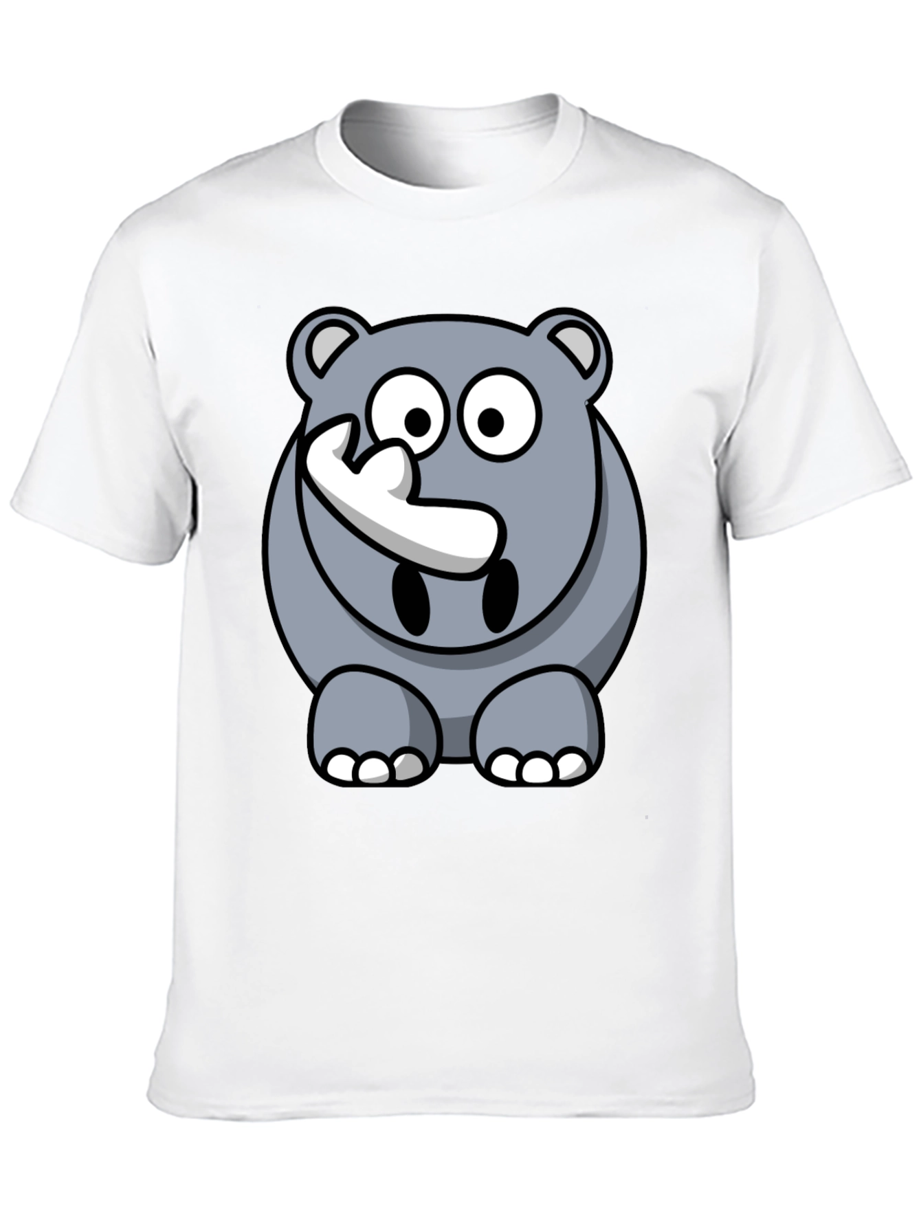 Cartoon Rhino Graphic Tee - Mens Black T-Shirt