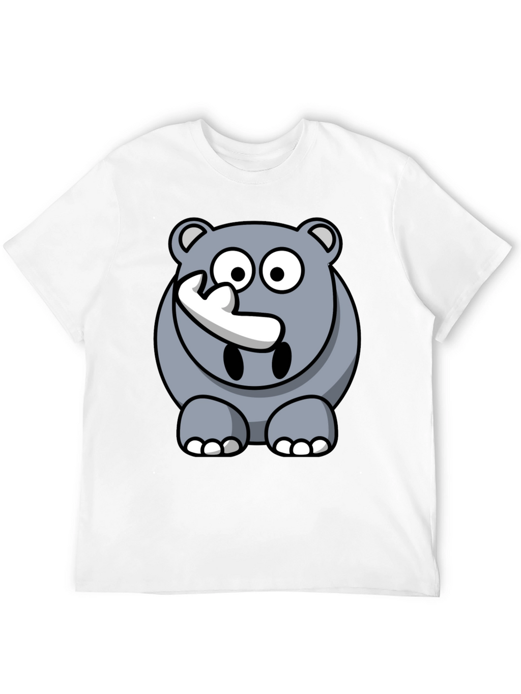 Cartoon Rhino Graphic Tee - Mens Black T-Shirt