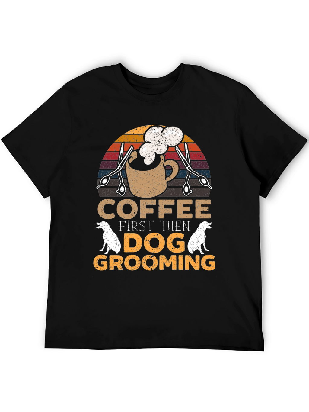 Coffee Then Dog Grooming Graphic Tee