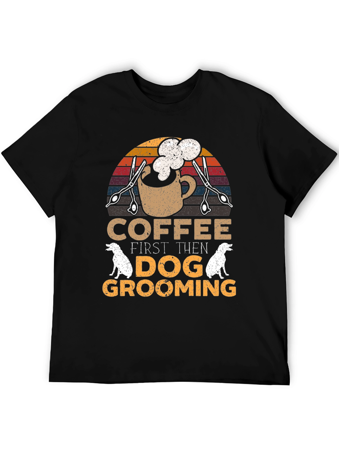 Coffee Then Dog Grooming Graphic Tee