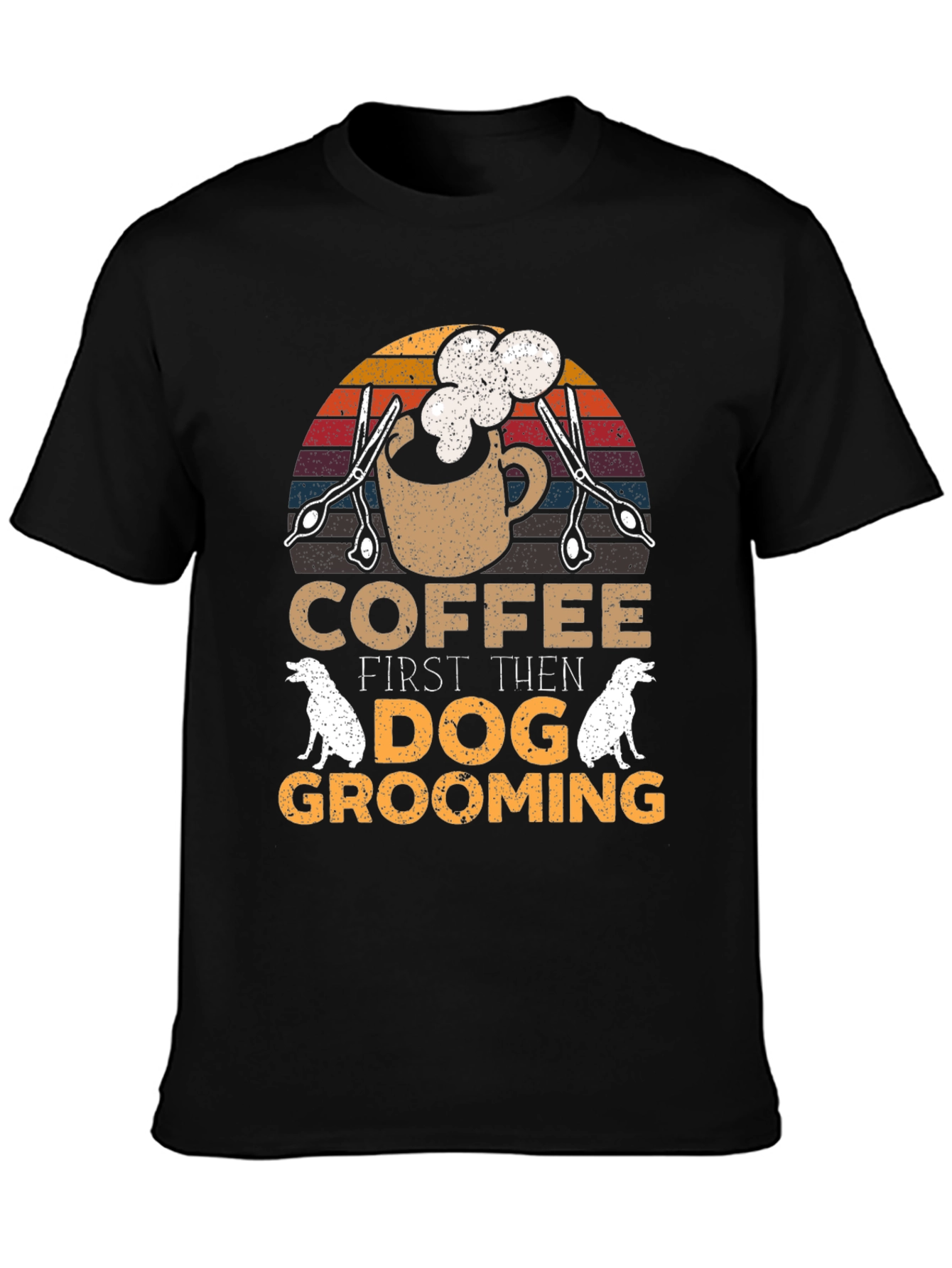 Coffee Then Dog Grooming Graphic Tee