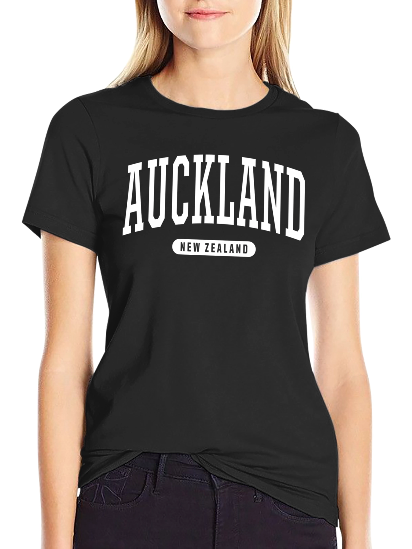 Auckland New Zealand Black Graphic Tee