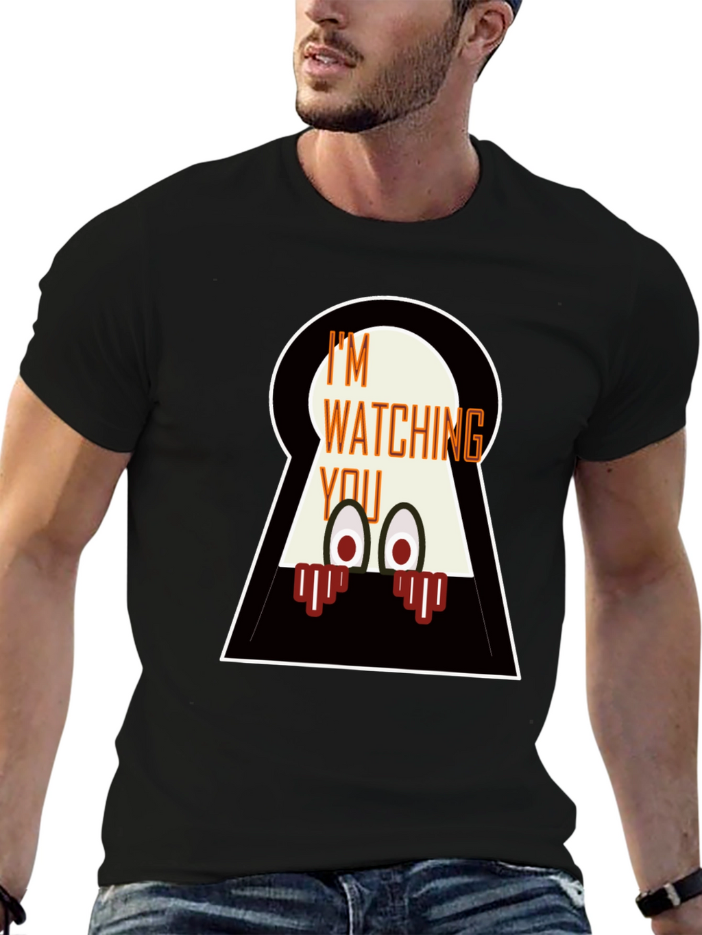 Im Watching You Graphic Tee - Mens Black T-Shirt