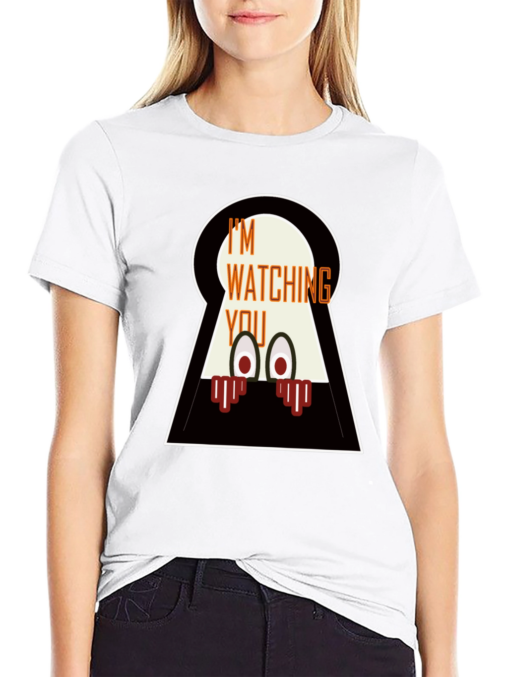 Im Watching You Graphic Tee - Mens Black T-Shirt